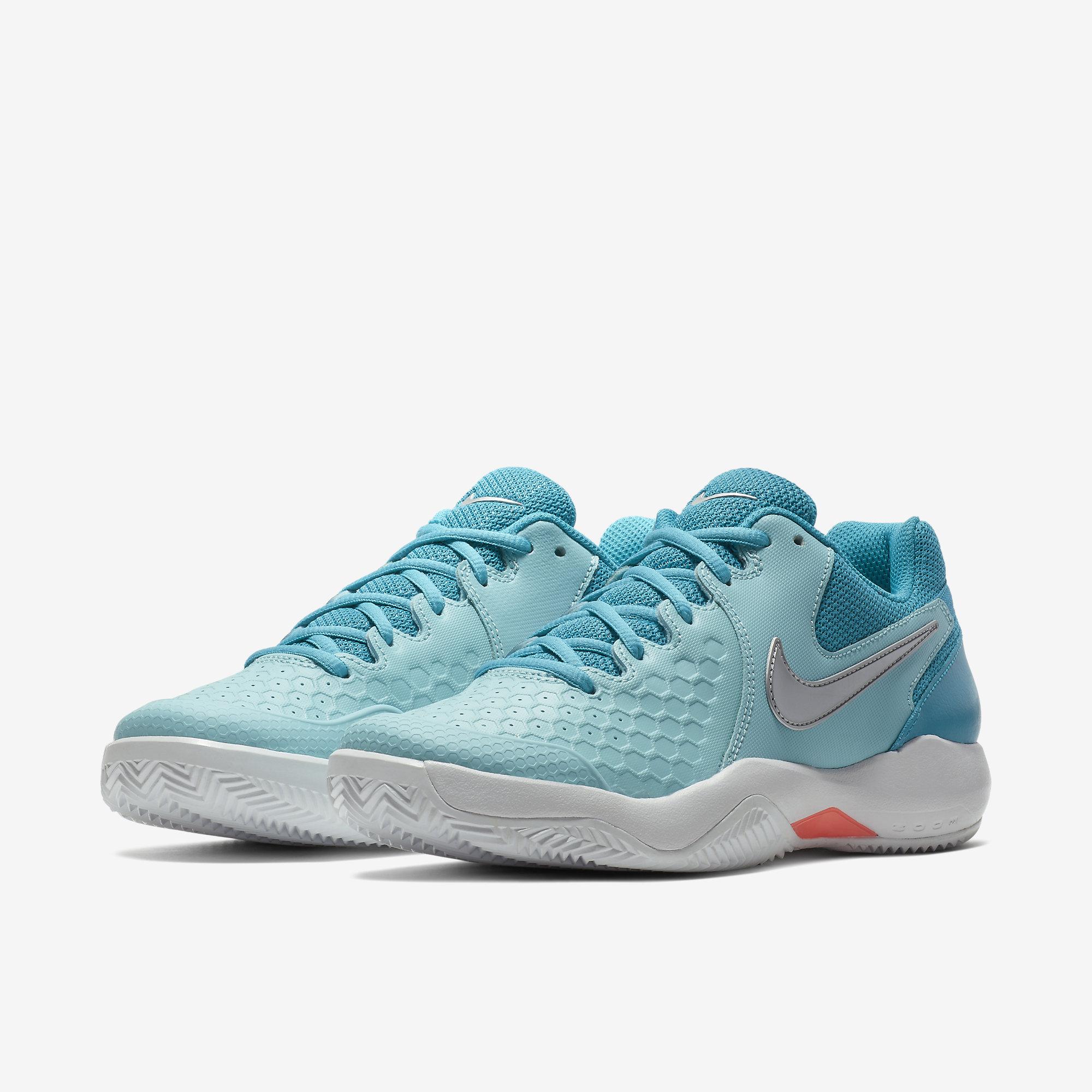 Nike Womens Air Zoom Resistance Tennis Shoes - Bleached Aqua/Neo ...