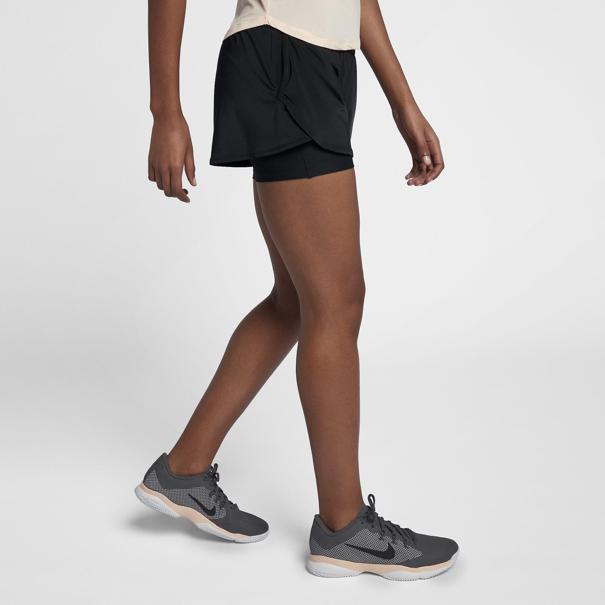 Nike Womens Dri-FIT Ace Tennis Shorts - Black - Tennisnuts.com