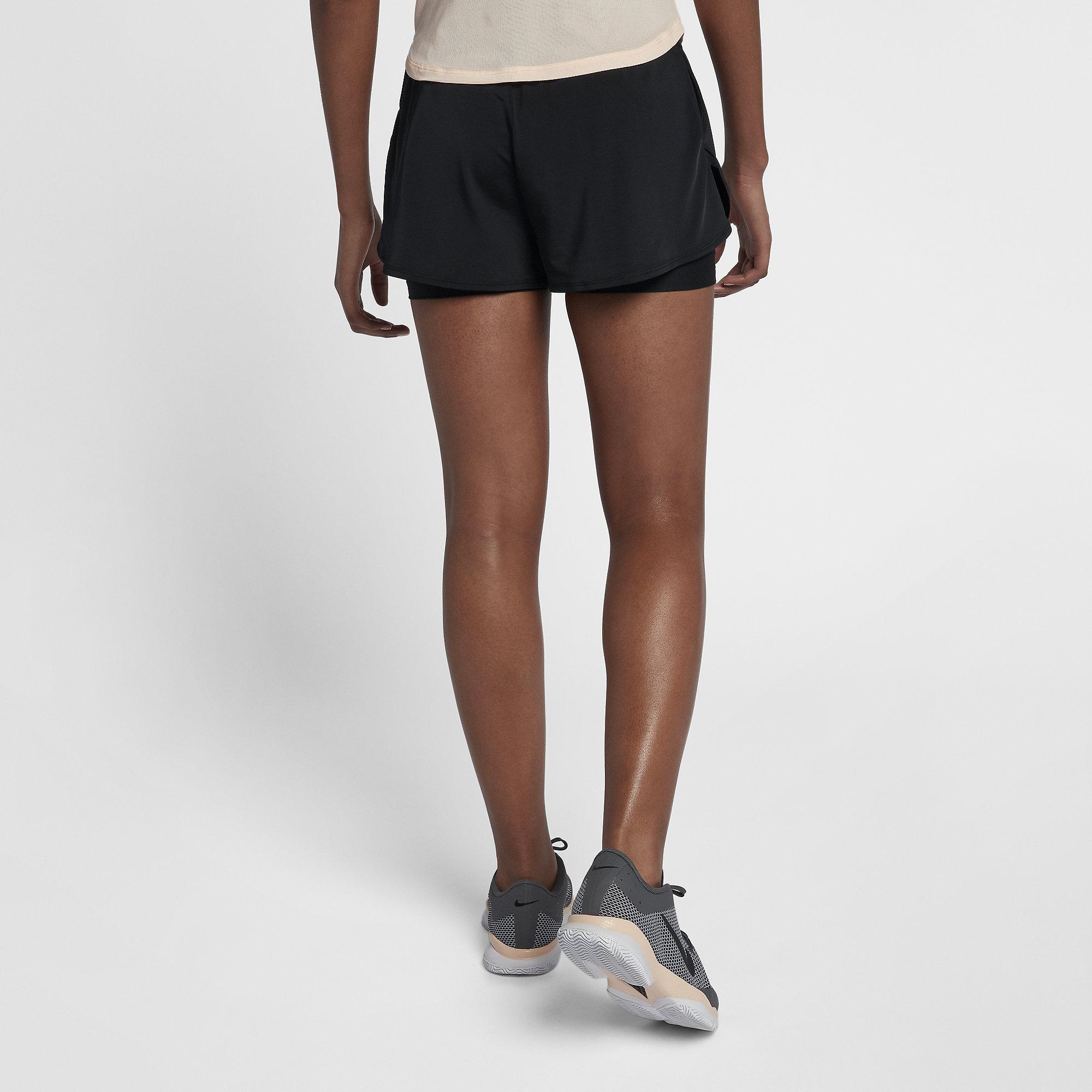 Nike Womens Dri-FIT Ace Tennis Shorts - Black - Tennisnuts.com