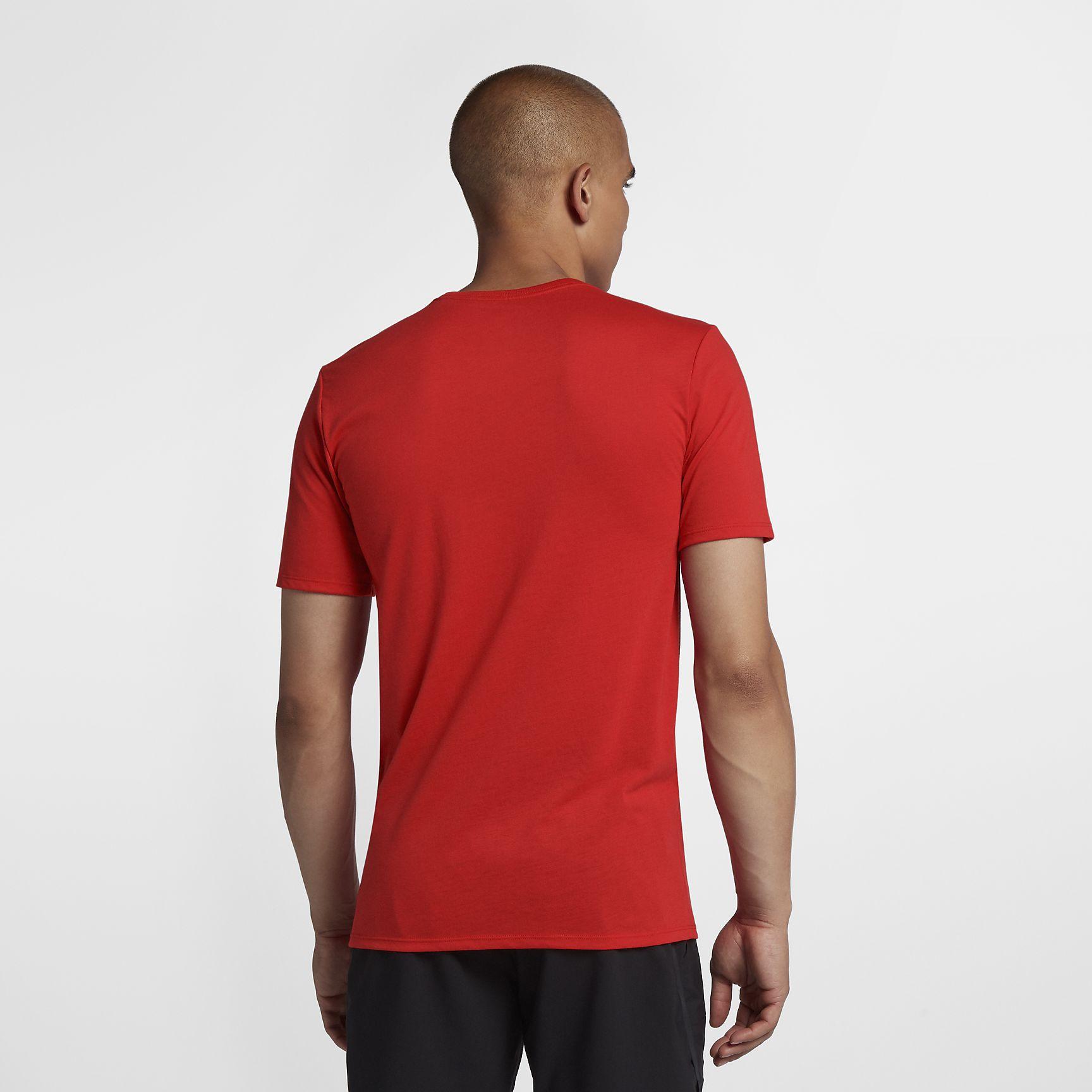 Nike Mens Dry Rafa T-Shirt - Habanero Red/Black - Tennisnuts.com