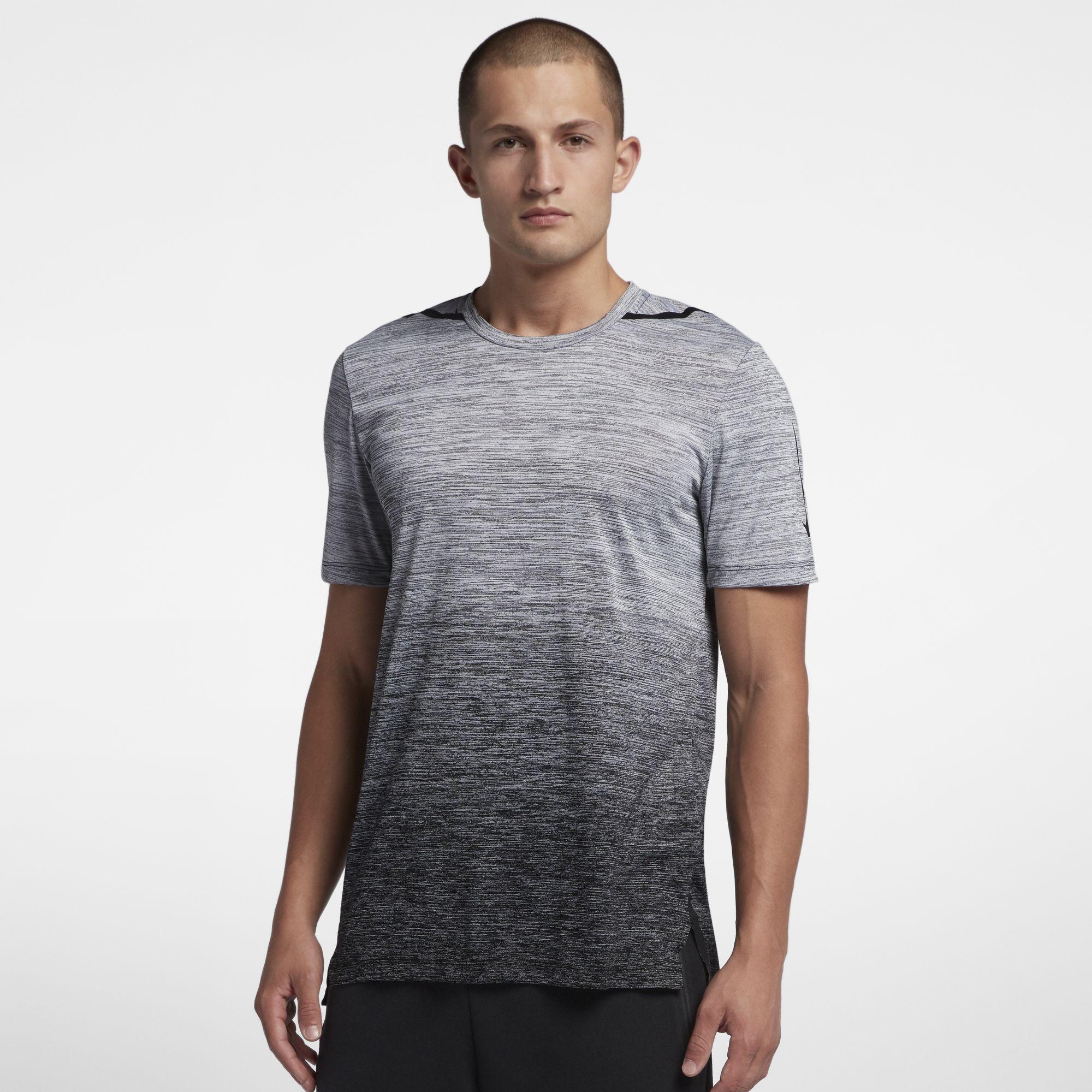 Nike Mens Short Sleeve Training Top - Grey - Tennisnuts.com
