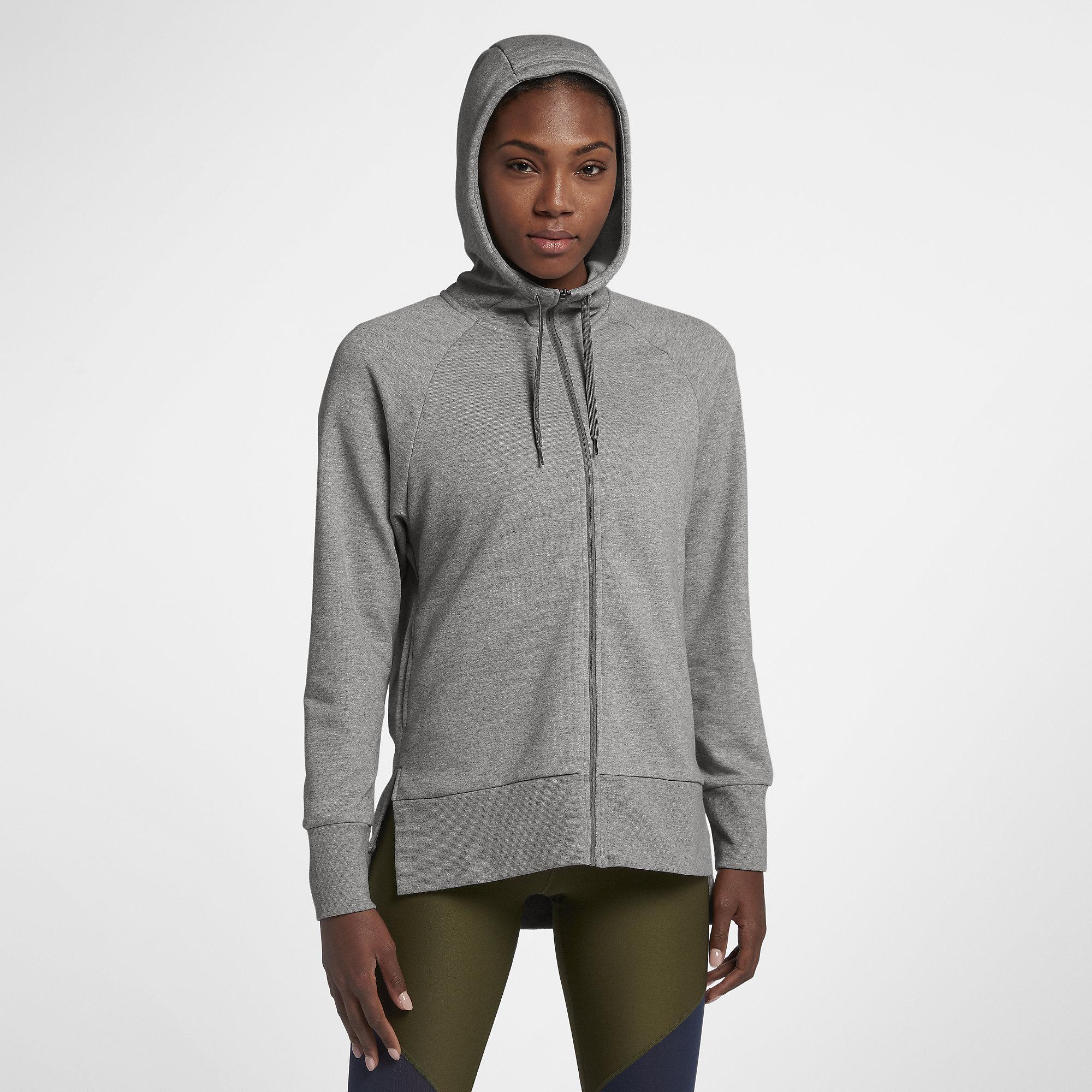 Nike Womens Full-Zip Training Hoodie - Grey - Tennisnuts.com