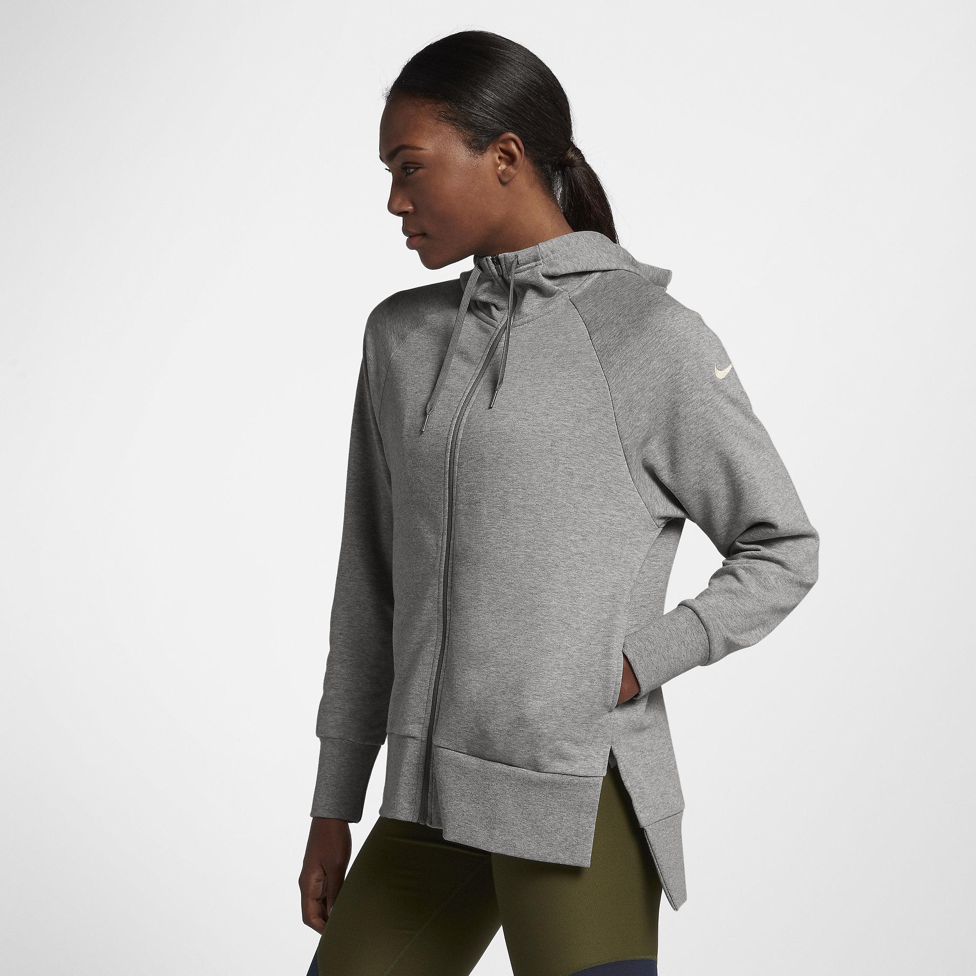 Nike Womens FullZip Training Hoodie Grey