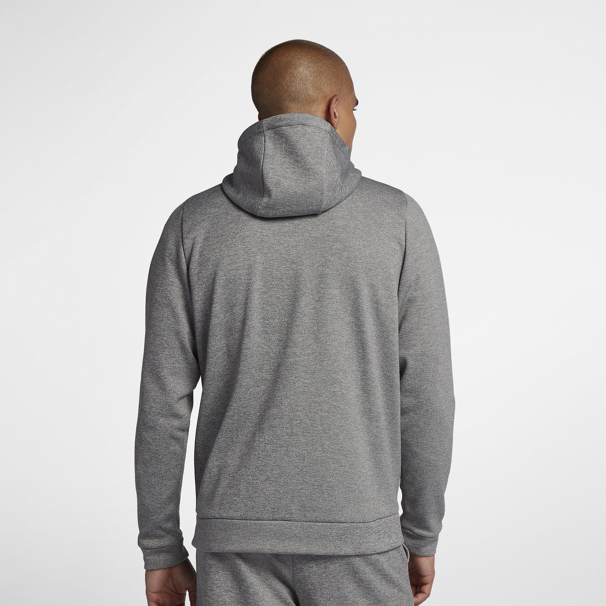 Nike Mens Therma Full Zip Hoodie - Dark Grey/Black - Tennisnuts.com