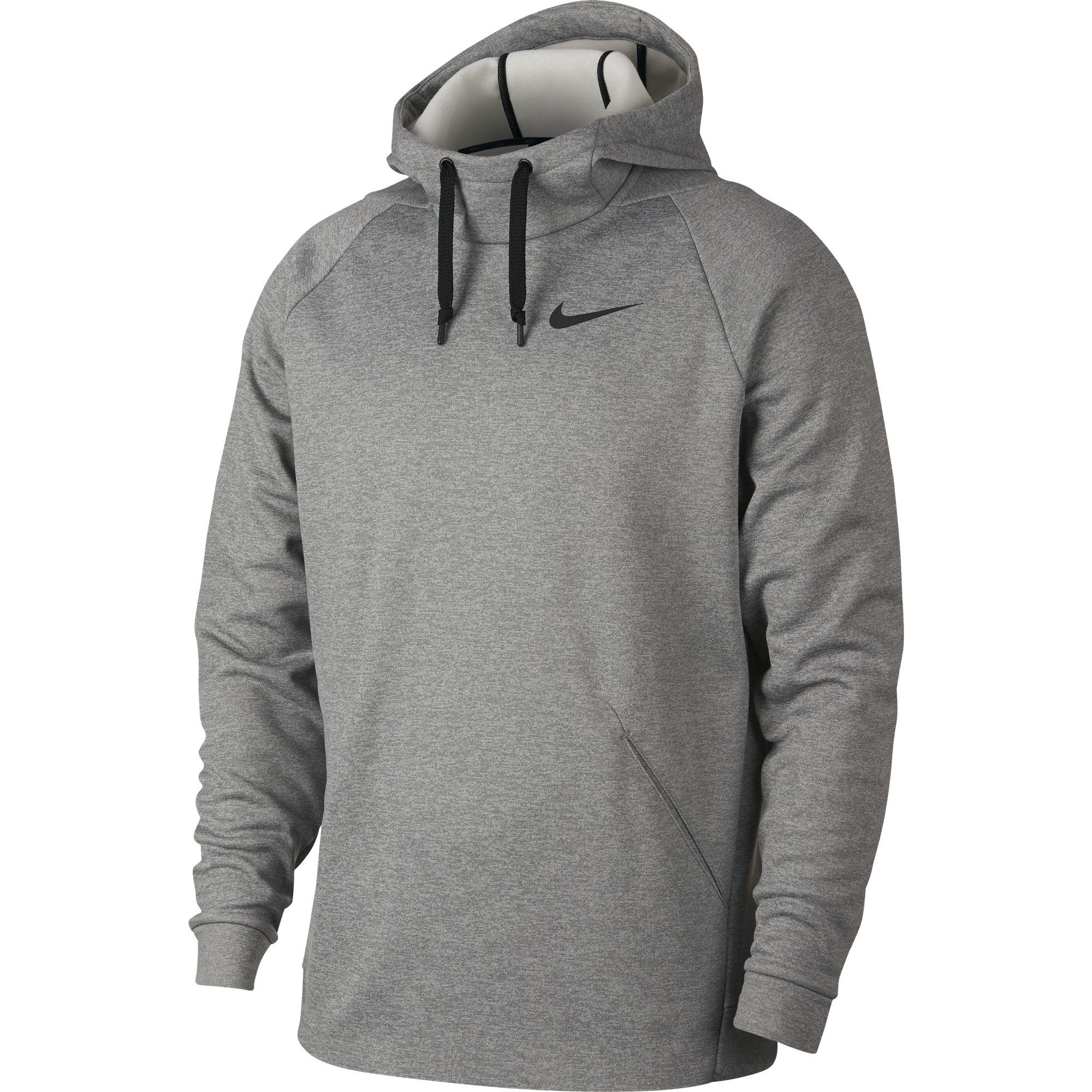 Nike Mens Dry Training Hoodie - Dark Grey Heather/Black - Tennisnuts.com