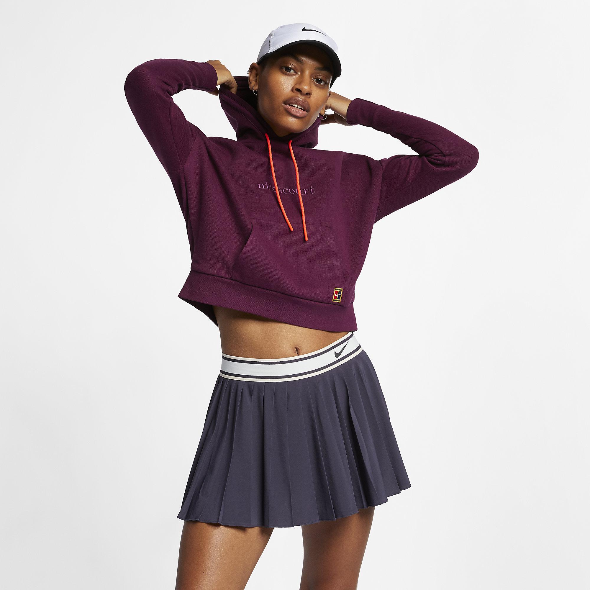 Nike Womens Pullover Tennis Hoodie Maroon