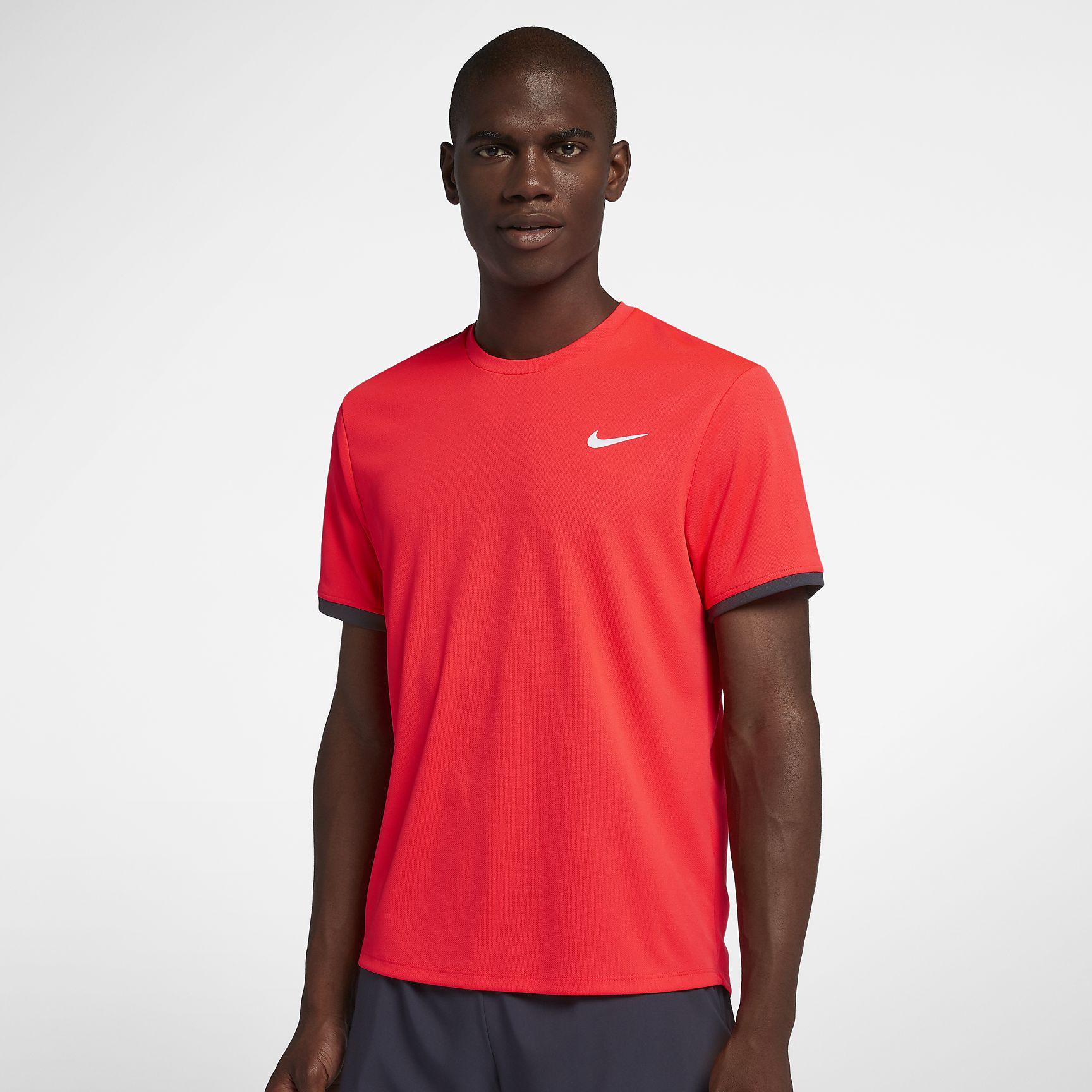 Nike Mens Court Dry Short Sleeve Top Red