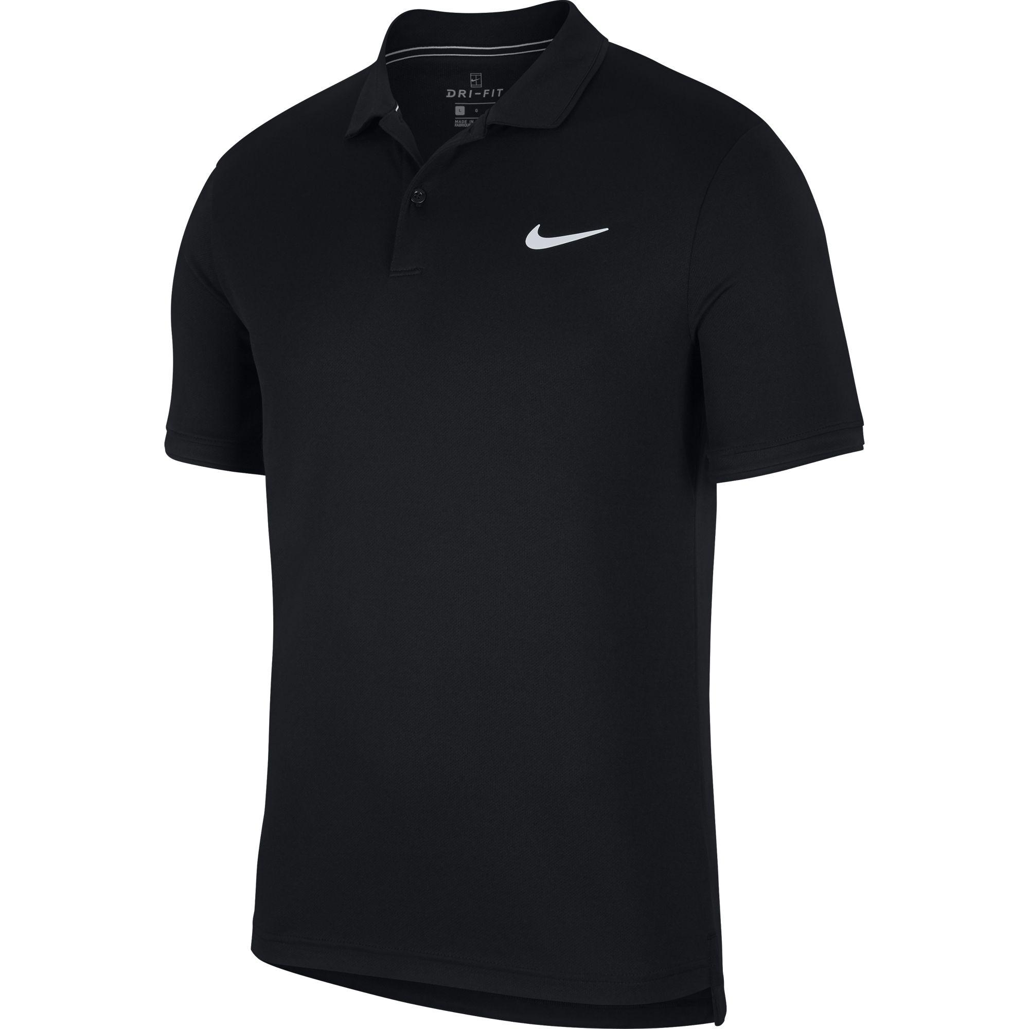 black and white nike polo