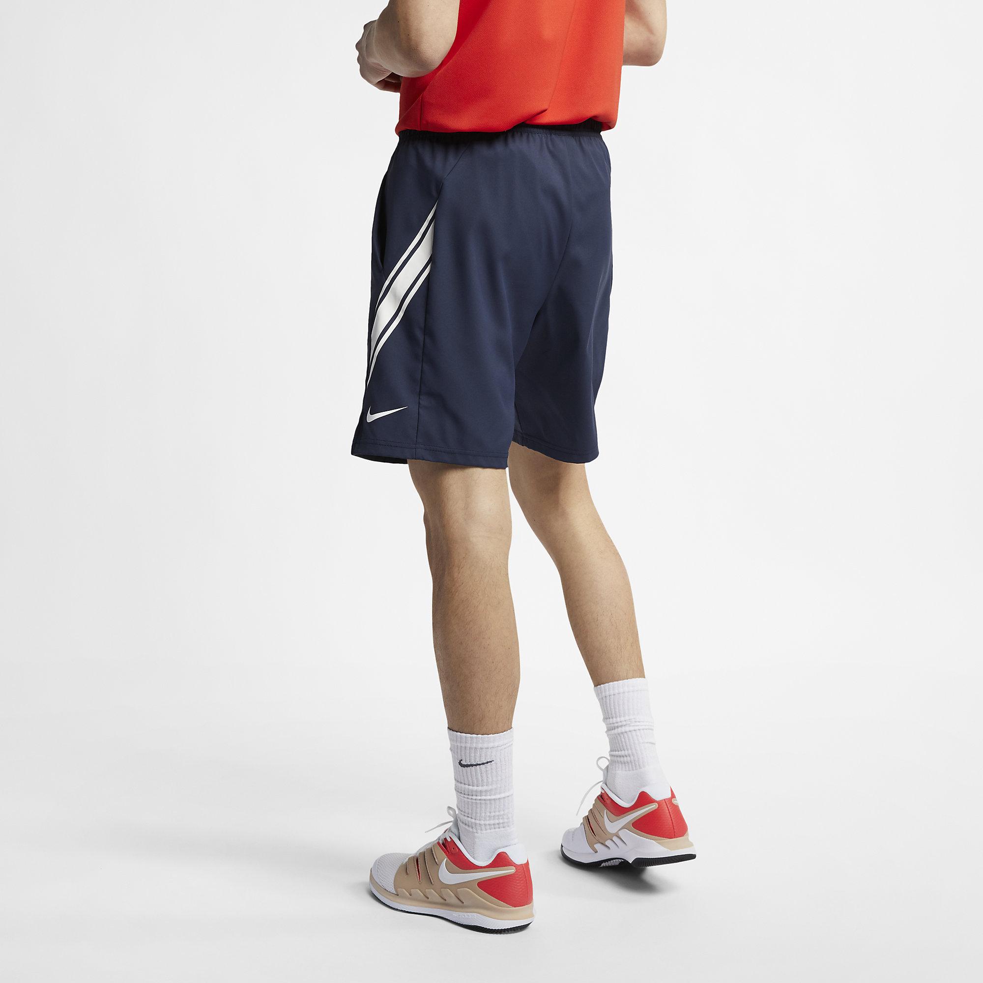 Nike Mens DriFIT 9 Inch Tennis Shorts Blue