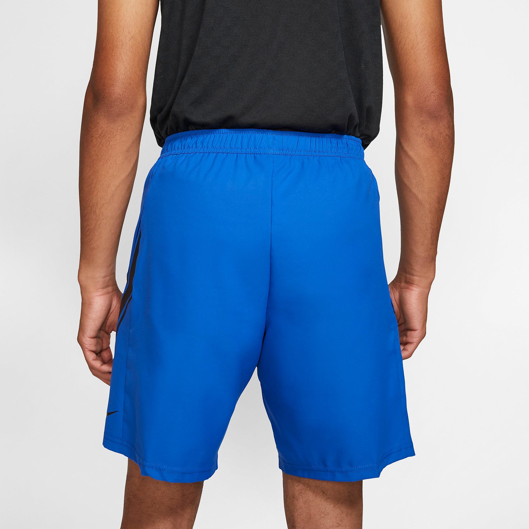 Nike Mens DriFIT 9 Inch Tennis Shorts Game Royal/Black