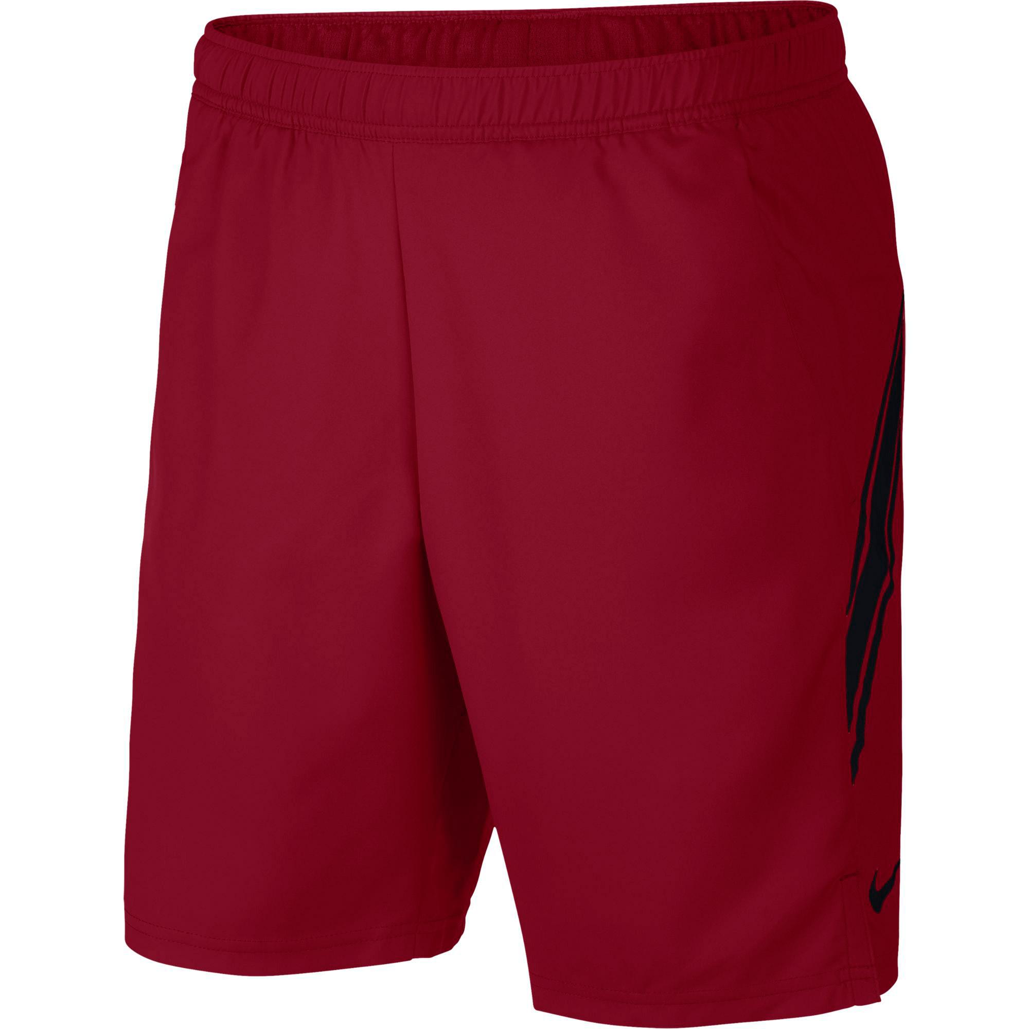 Nike Mens Dri-FIT 9 Inch Tennis Shorts - Team Crimson/Black ...