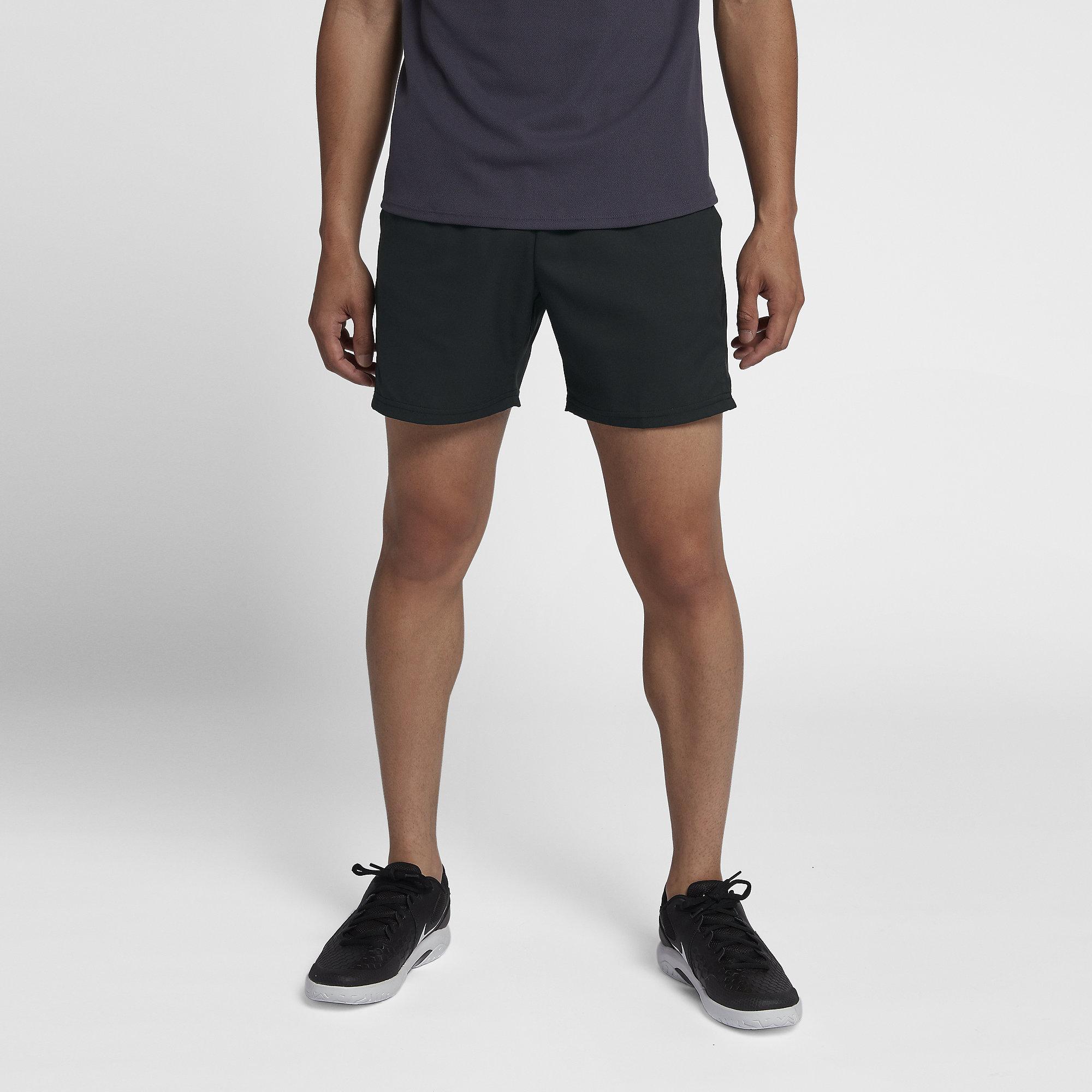 Nike Mens Dri-FIT 7 Inch Tennis Shorts - Black - Tennisnuts.com