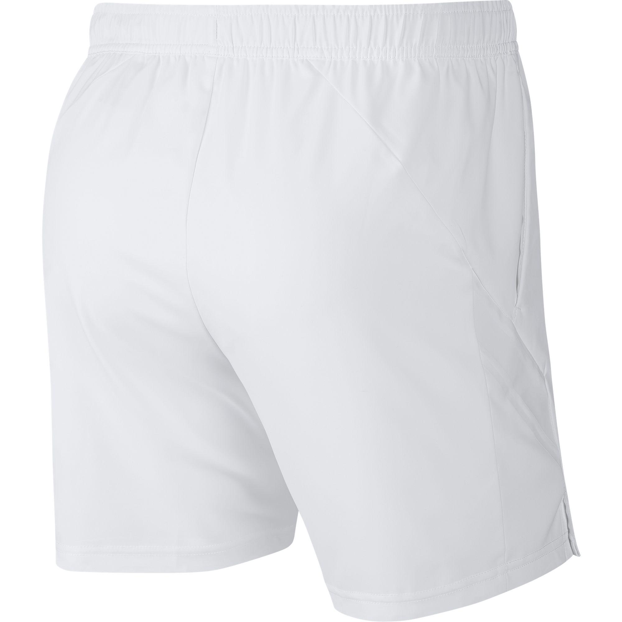 Nike Mens Dri-FIT 7 Inch Tennis Shorts - White - Tennisnuts.com