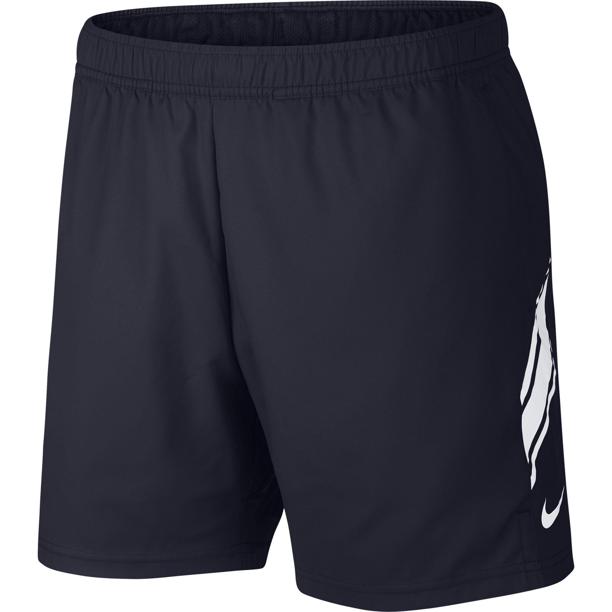 Nike Mens Dri-FIT 7 Inch Tennis Shorts - Obsidian/White - Tennisnuts.com