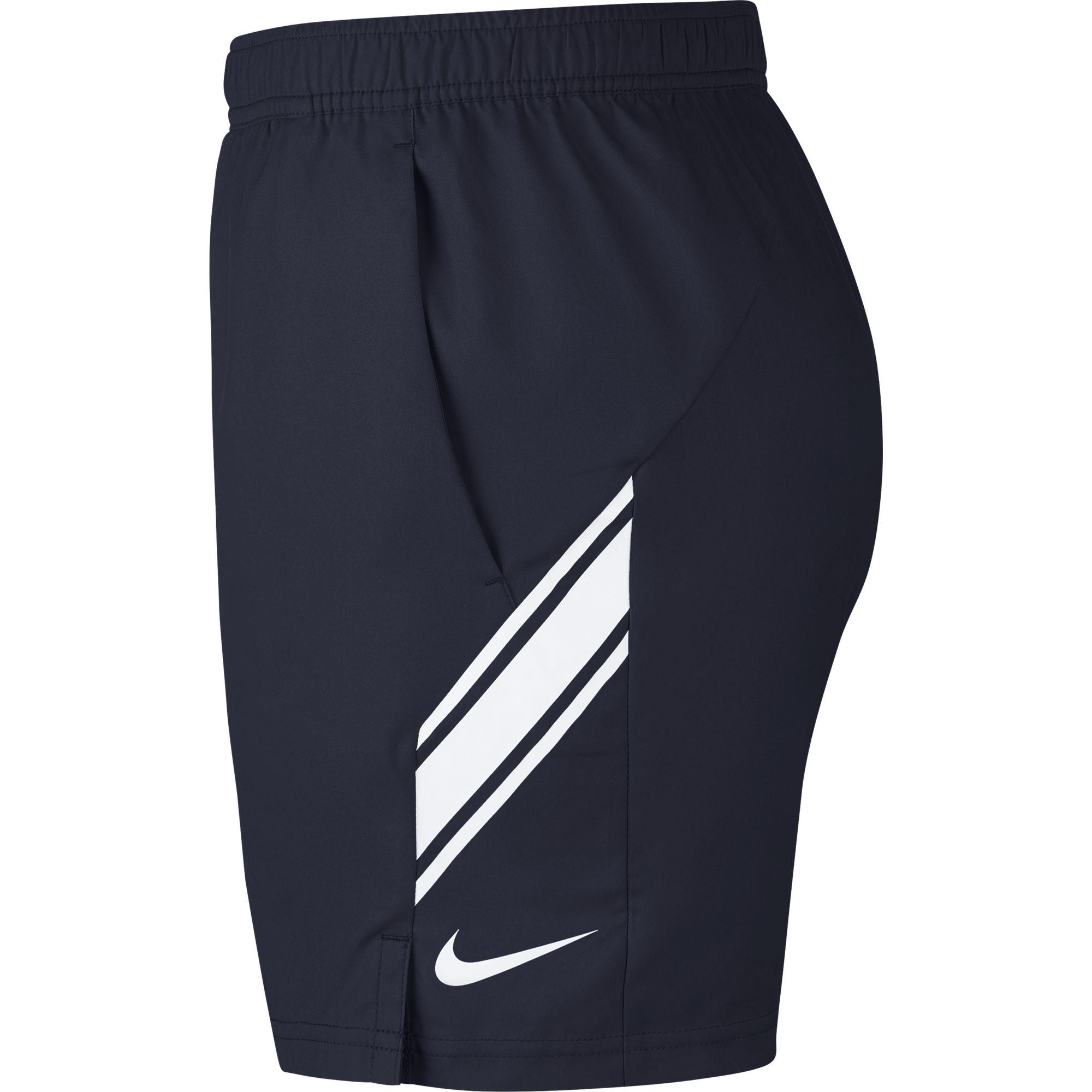 Nike Mens Dri-FIT 7 Inch Tennis Shorts - Obsidian/White - Tennisnuts.com