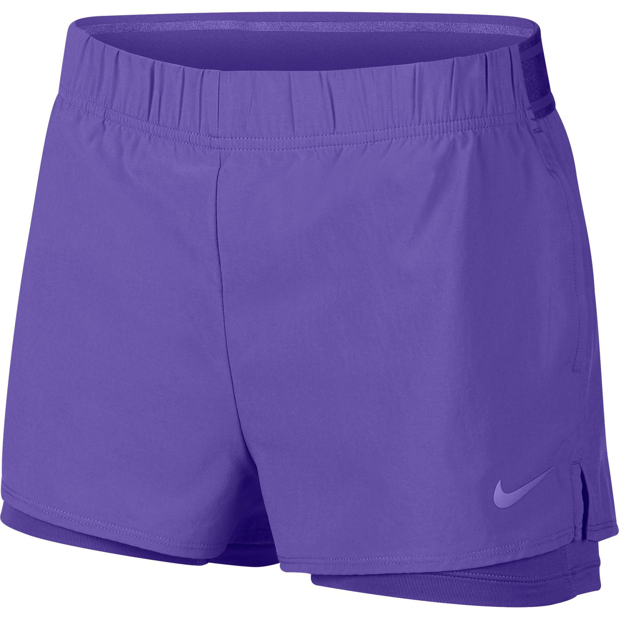 purple nike shorts women