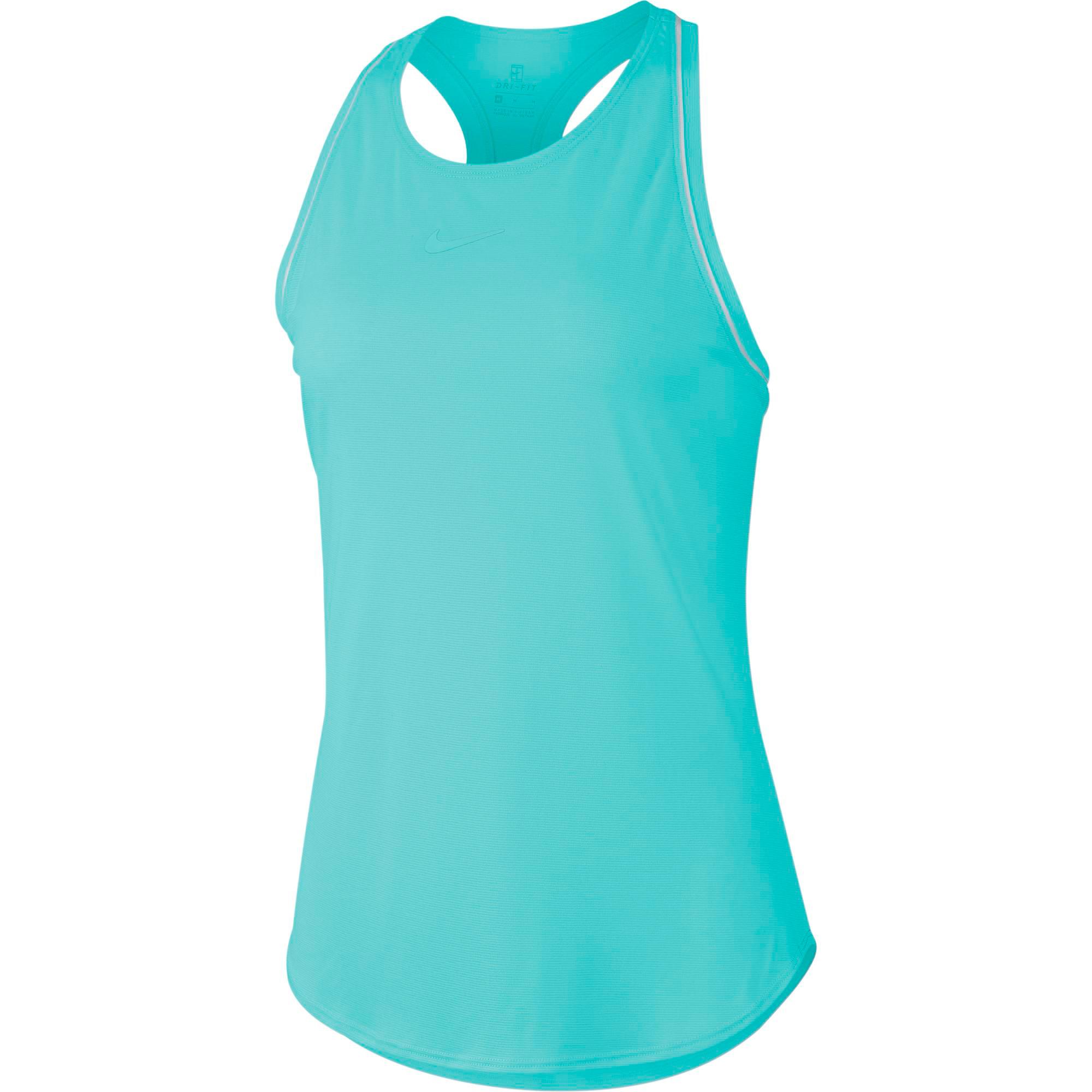 Nike Womens DriFIT Tank Top Light Aqua/White