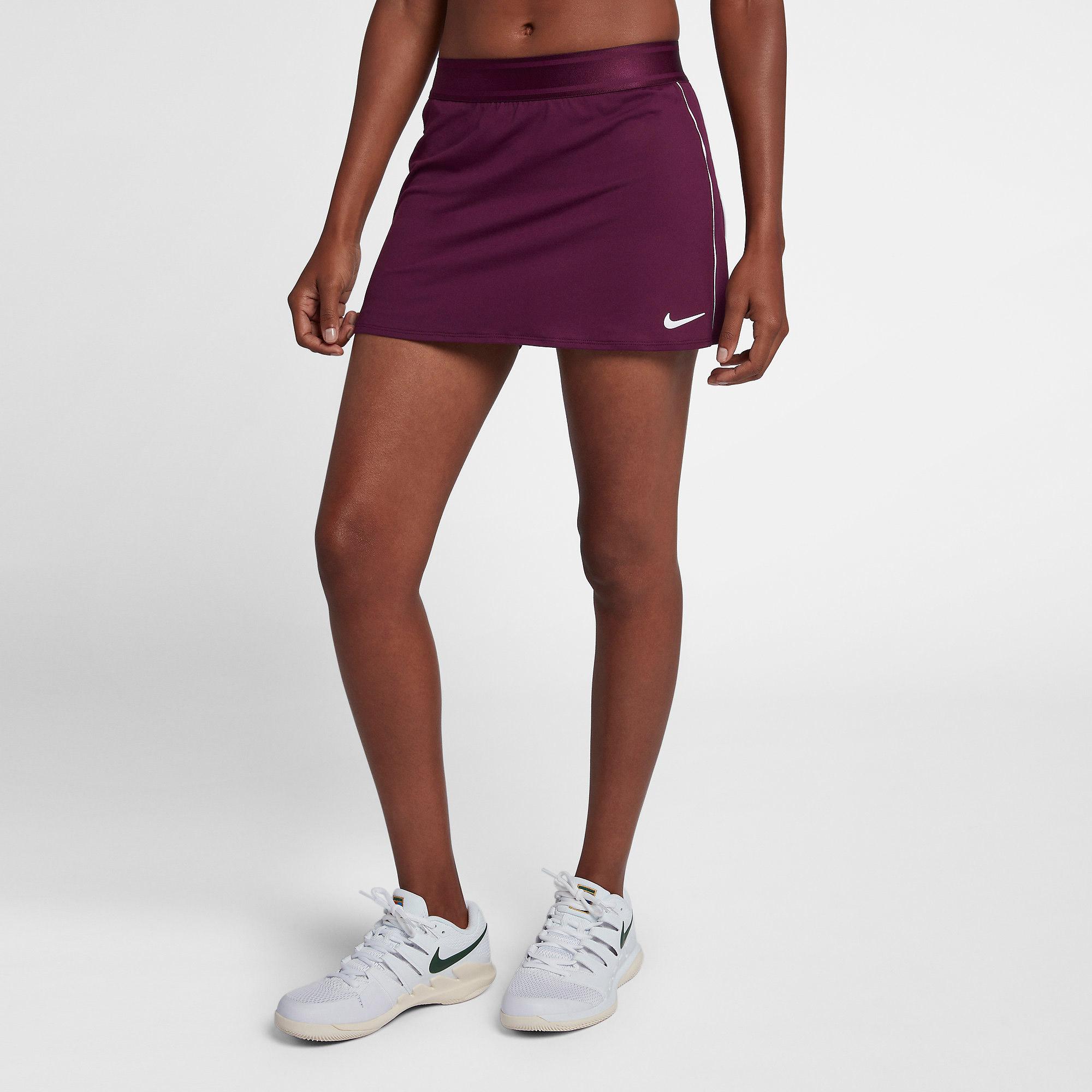 Nike Womens Dry Tennis Skort - Bordeaux/White - Tennisnuts.com