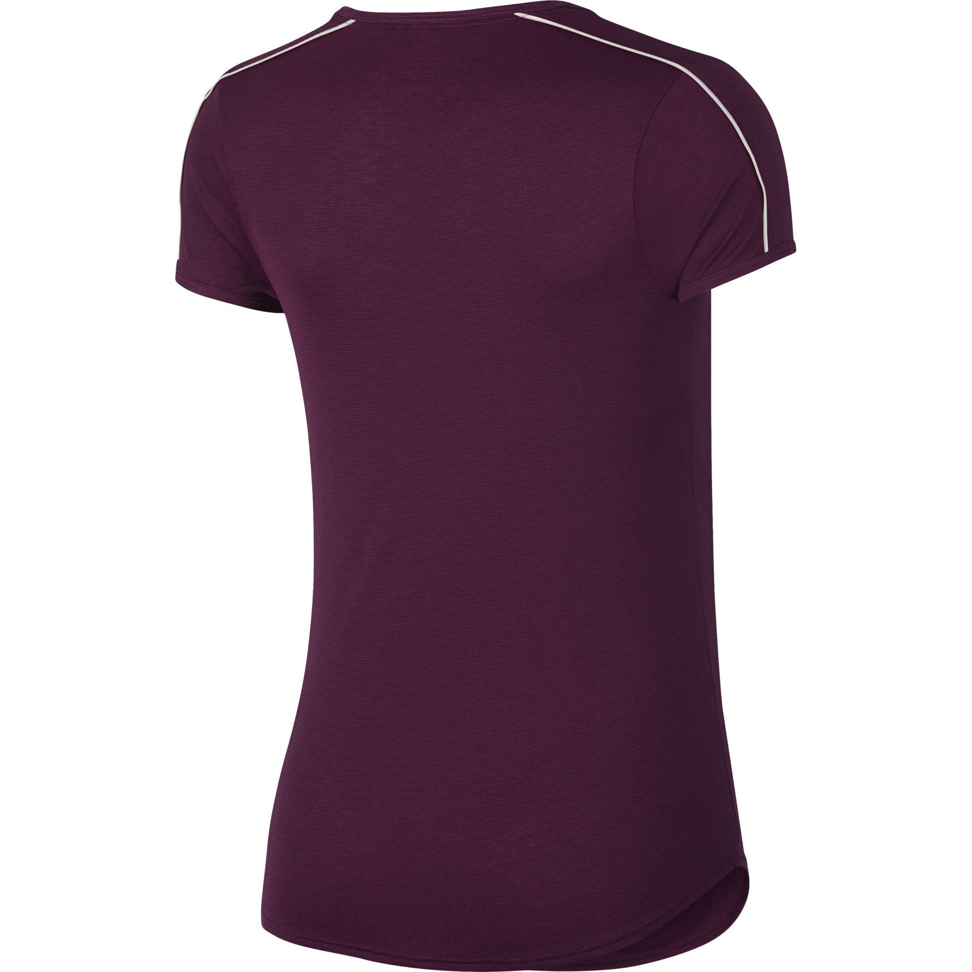 Nike Womens Dry Tennis Top Bordeaux/White