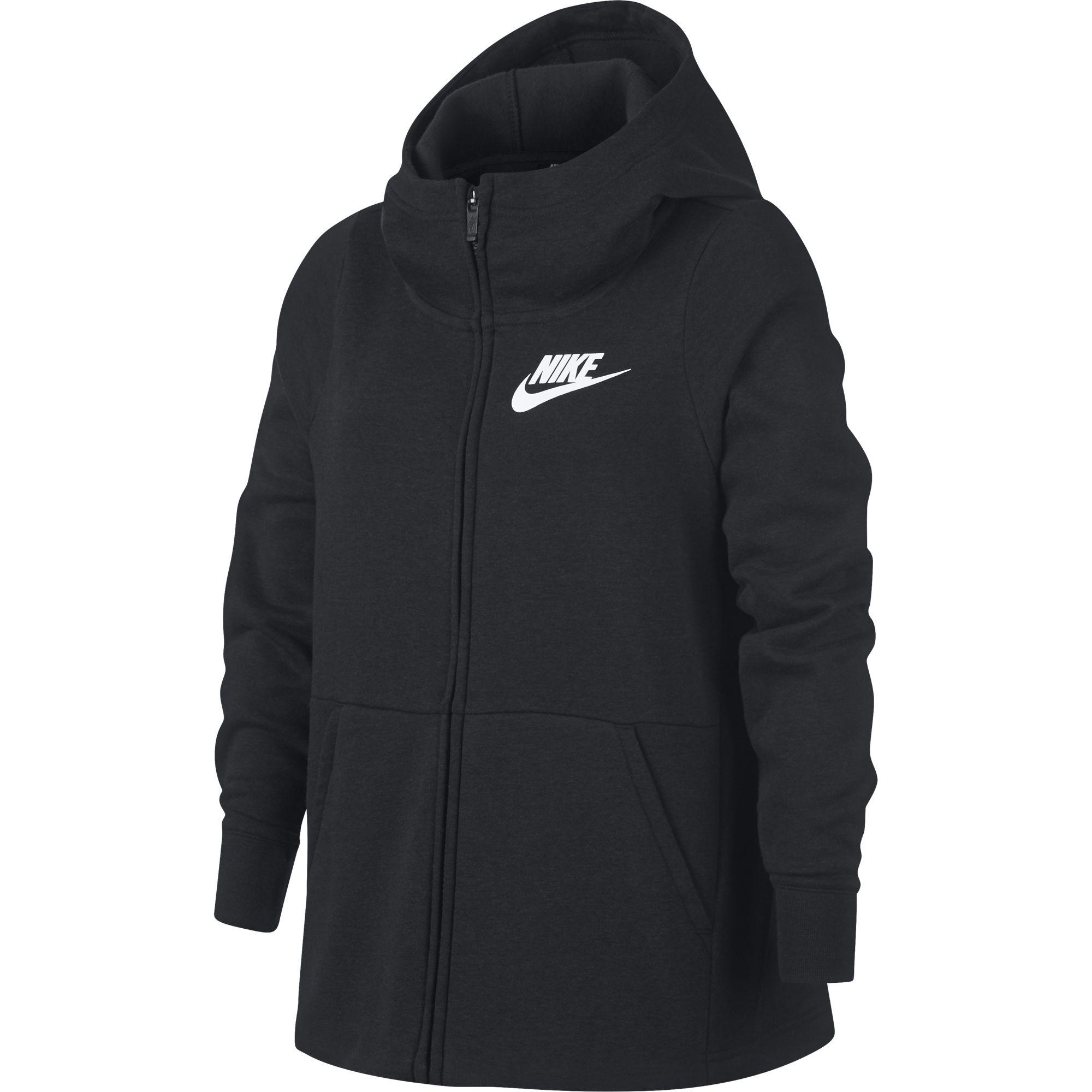 Nike Girls Sportswear Full-Zip Hoodie - Black - Tennisnuts.com