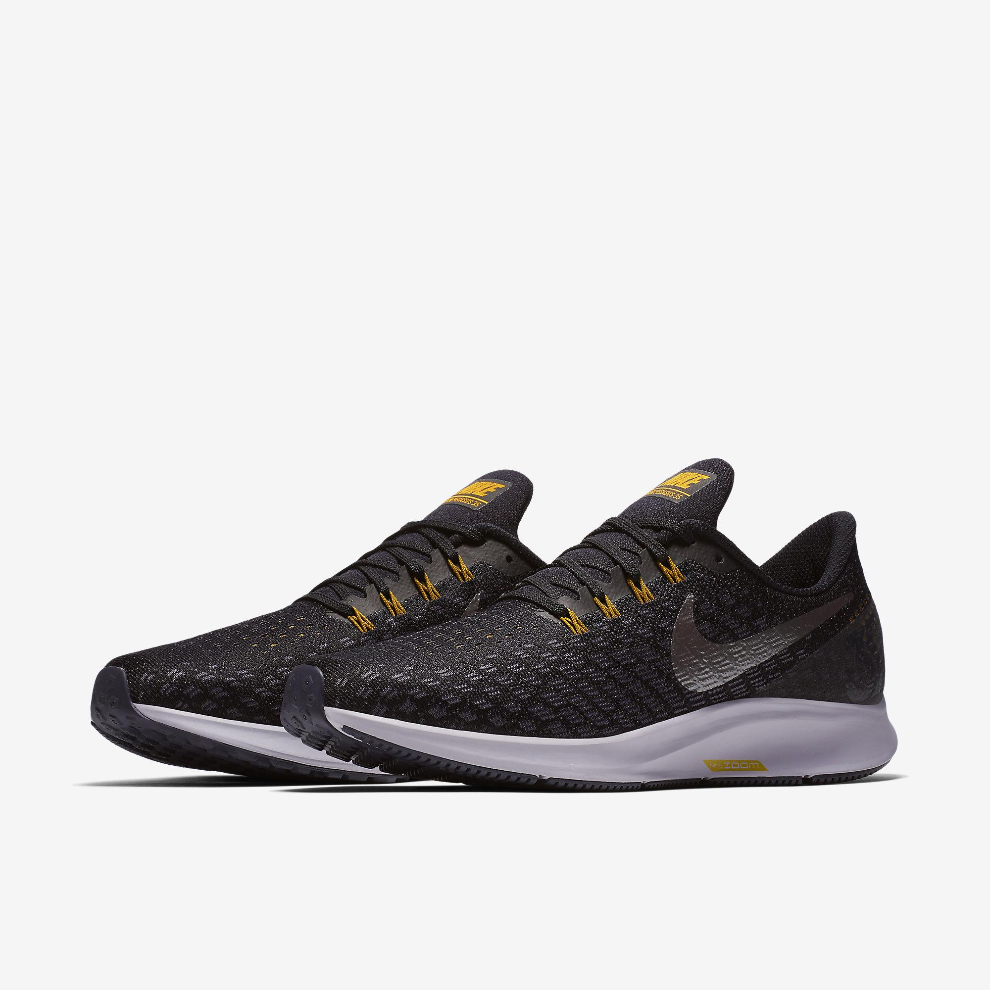 Nike Mens Air Zoom Pegasus 35 Running Shoes - Black/Metallic Pewter ...