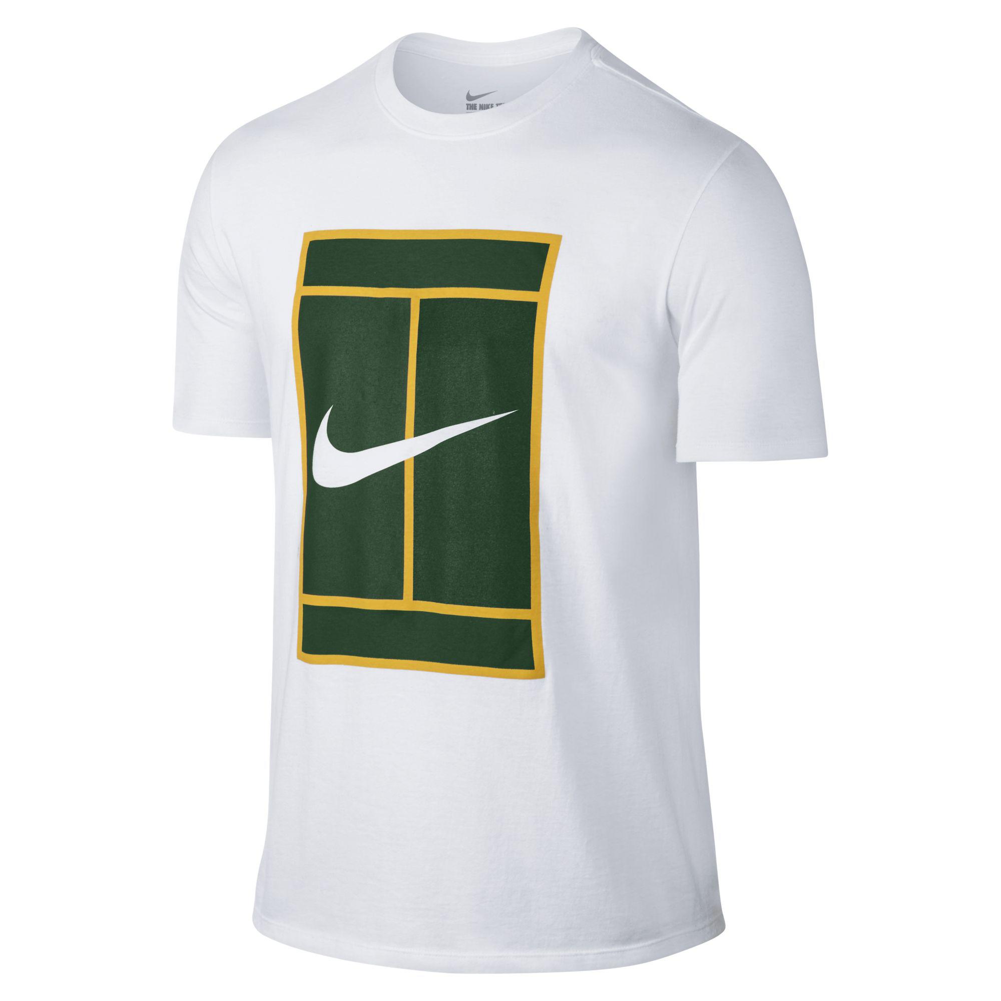 Nike Mens NikeCourt Heritage Tee - White - Tennisnuts.com