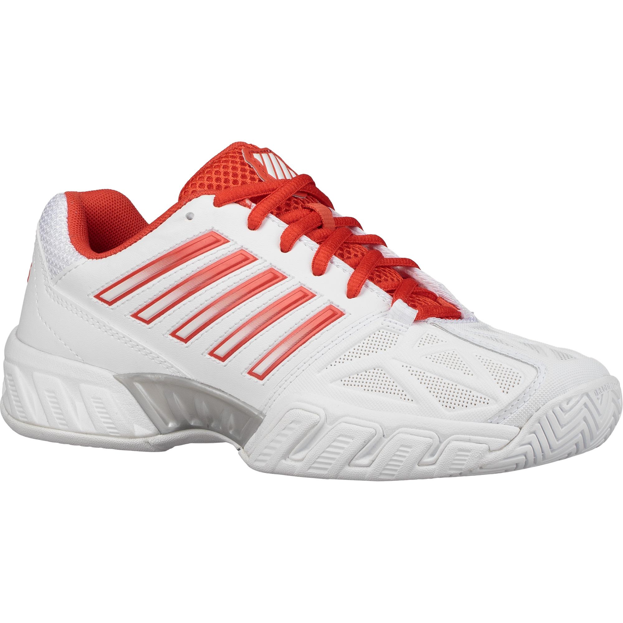 K-Swiss Womens BigShot Light 3 Tennis Shoes - White/Fiesta/Silver ...