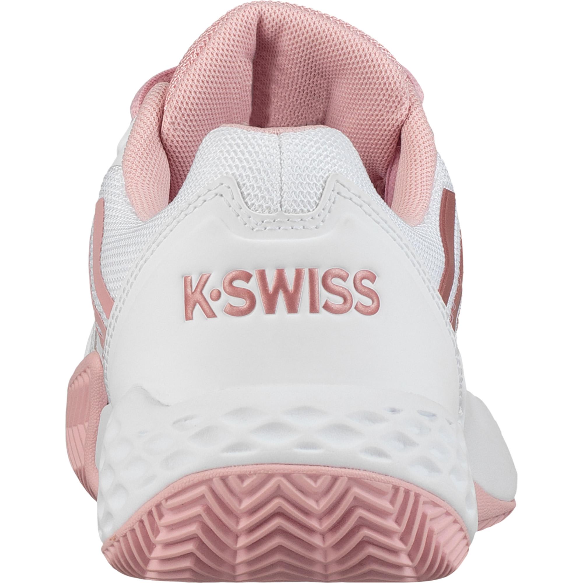 KSwiss Womens Aero Court HB Tennis Shoes White/Coral Blue/Metallic