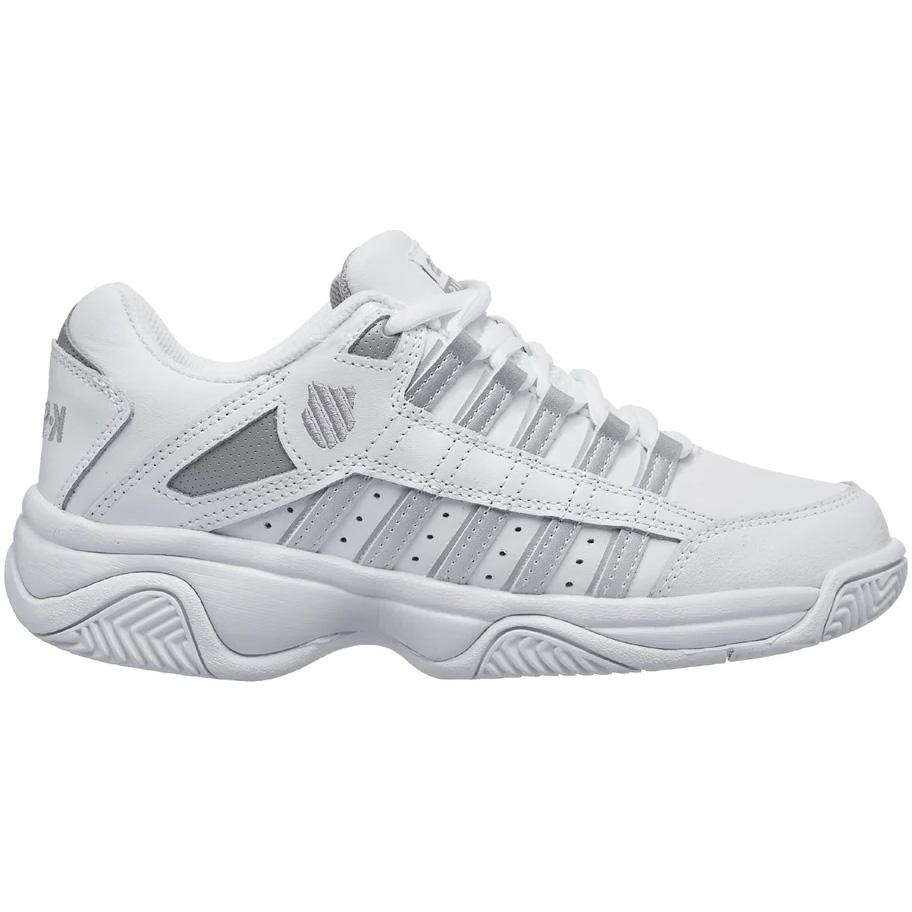 KSwiss Womens Court Prestir Tennis Shoes White/Grey Silver
