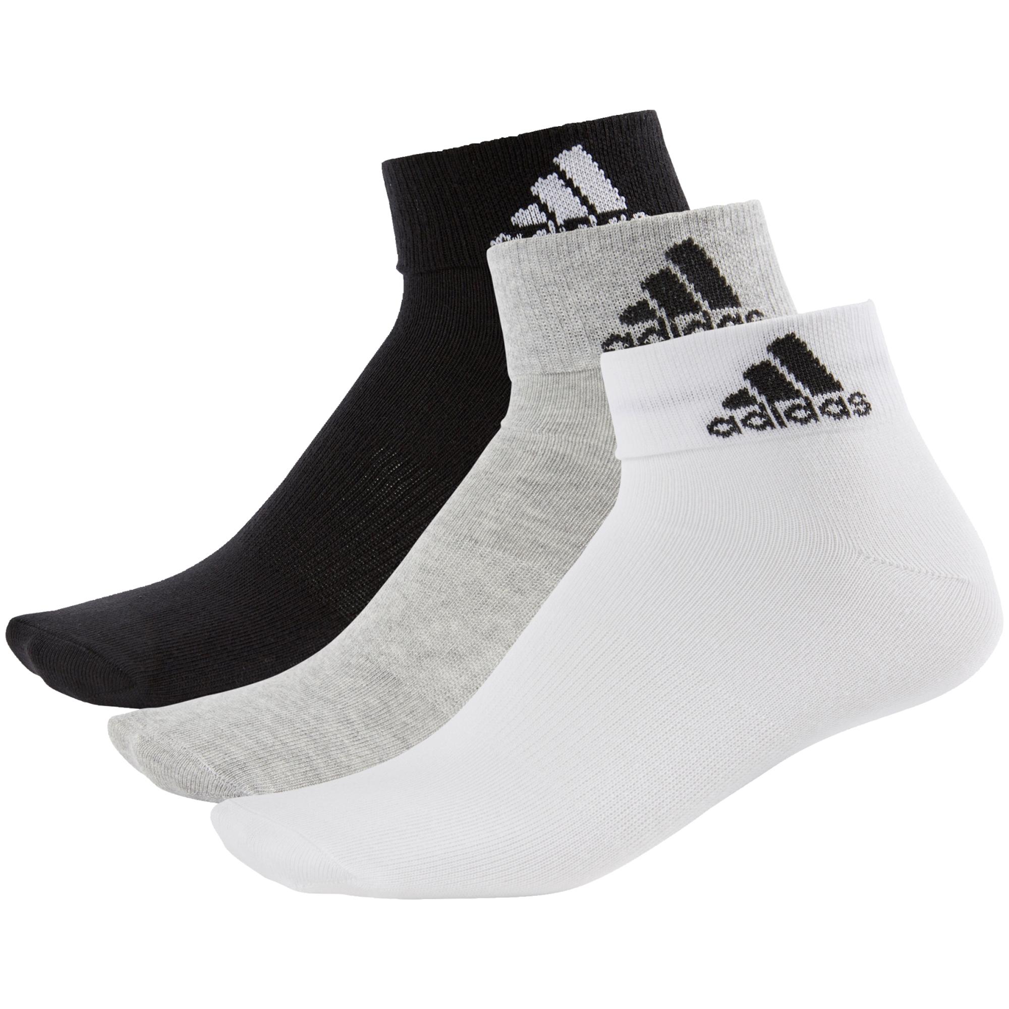 Adidas Performance Ankle Socks (3 Pairs) - White/Black/Grey ...