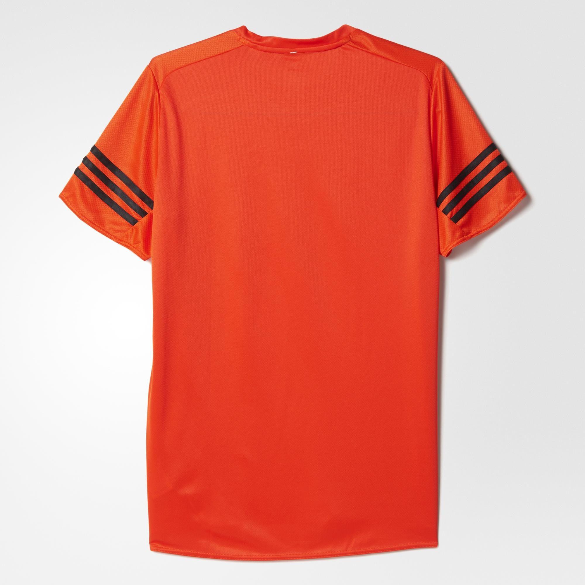Orange Salming Bold Print Short Sleeve Mens Running Top 