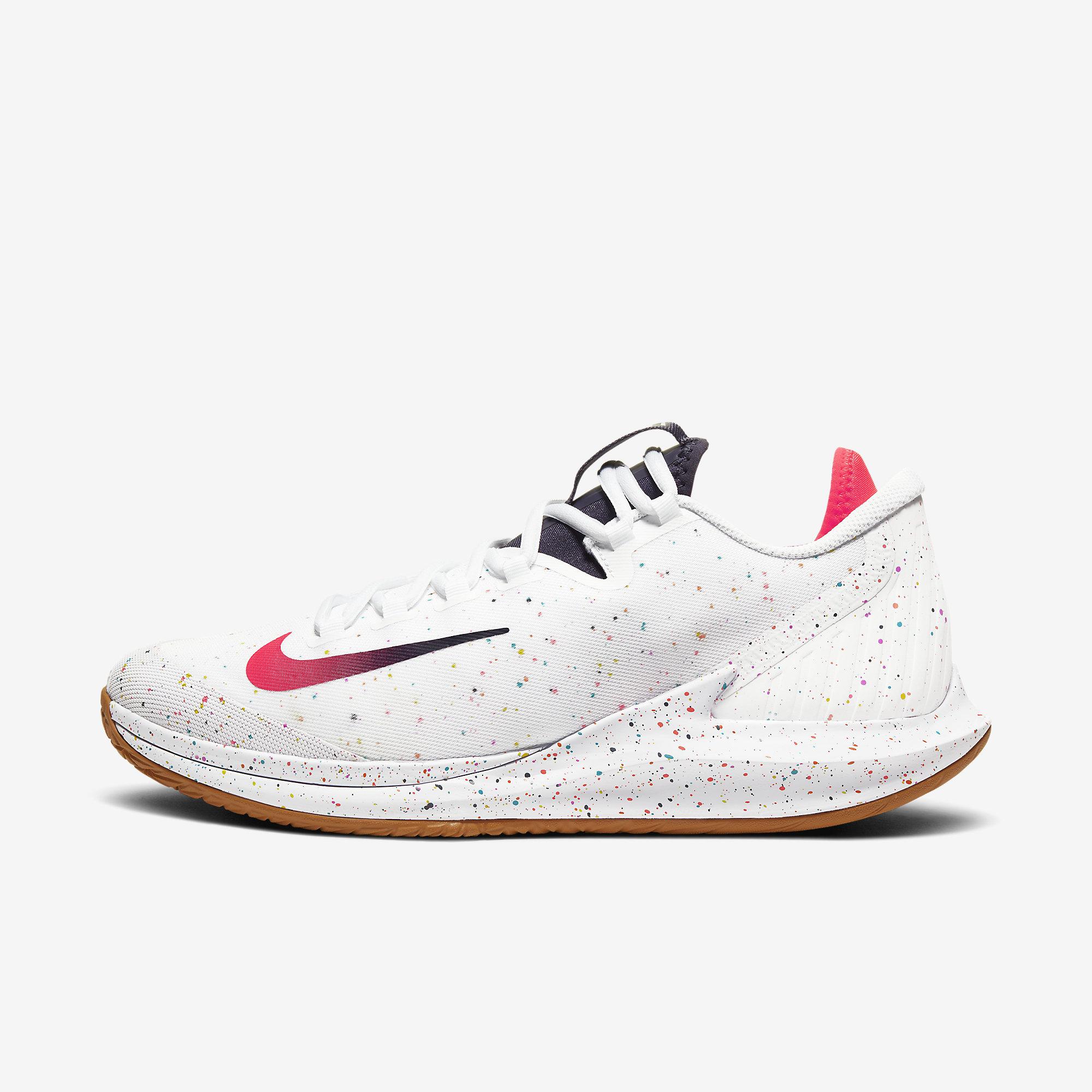 Nike Mens Air Zoom Zero Tennis Shoes - White/Laser Crimson - Tennisnuts.com
