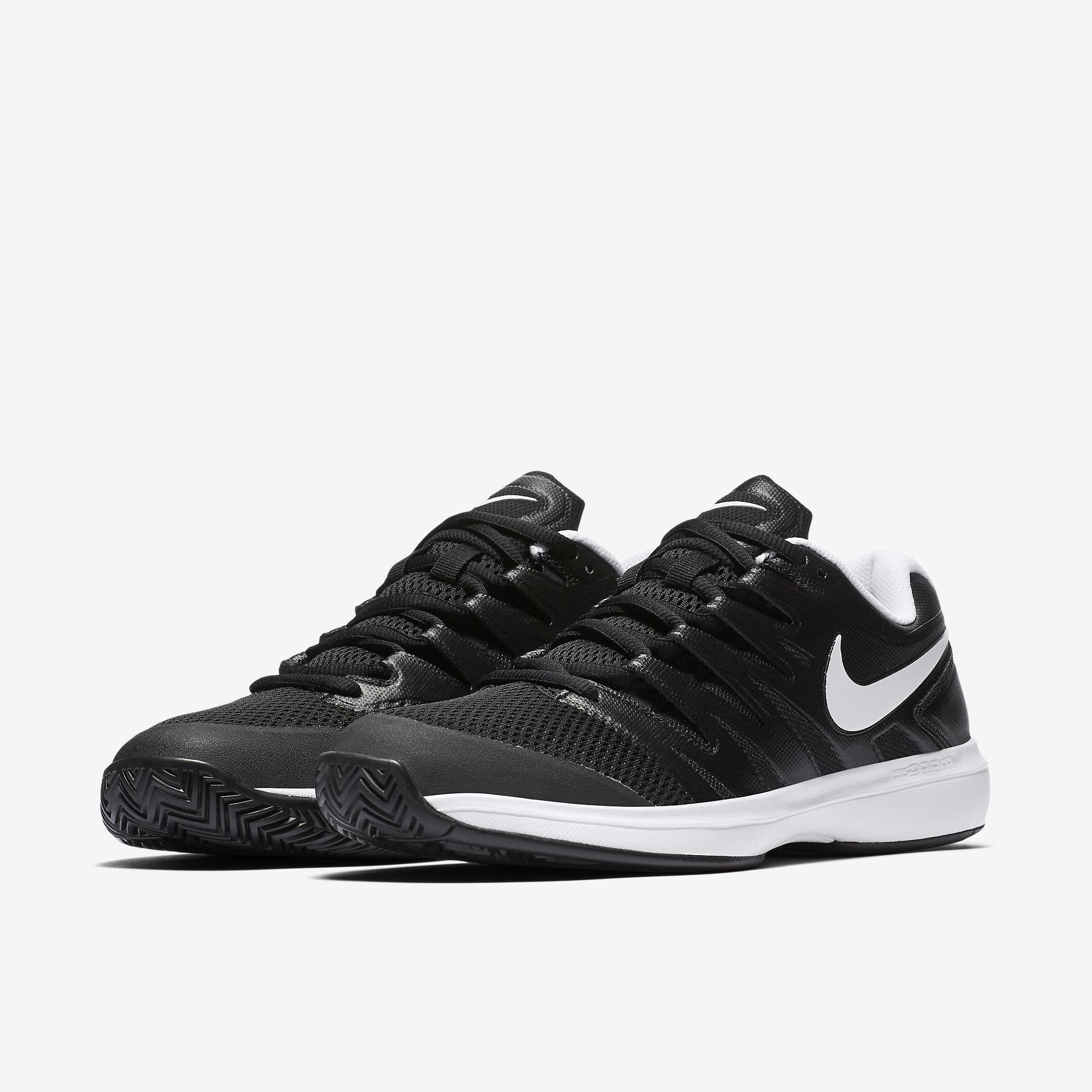 Nike Boys Air Zoom Prestige Tennis Shoes - Black/White - Tennisnuts.com