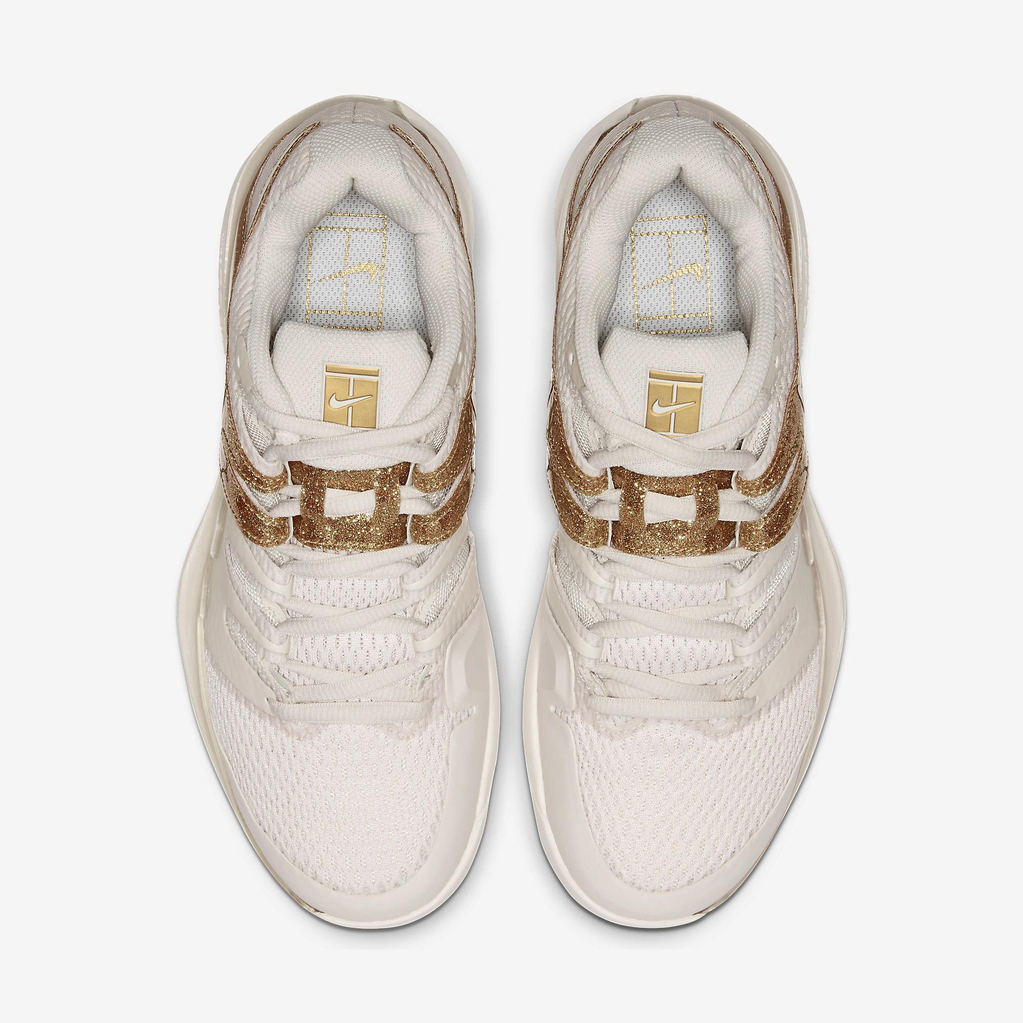 Nike Womens Air Zoom Vapor X Tennis Shoes - Phantom/Metallic Gold