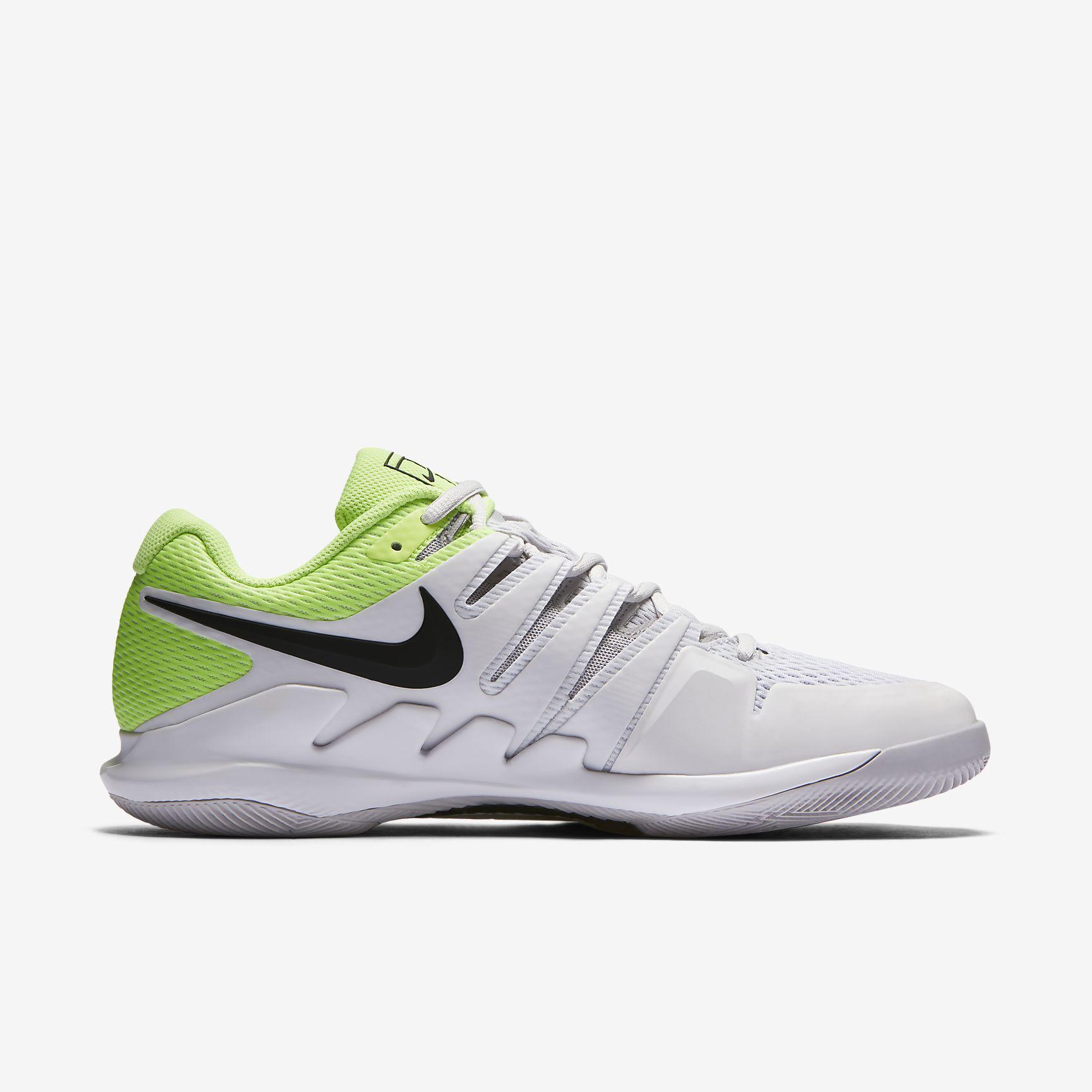 Nike Mens Air Zoom Vapor X Tennis Shoes - Grey/Volt Glow - Tennisnuts.com