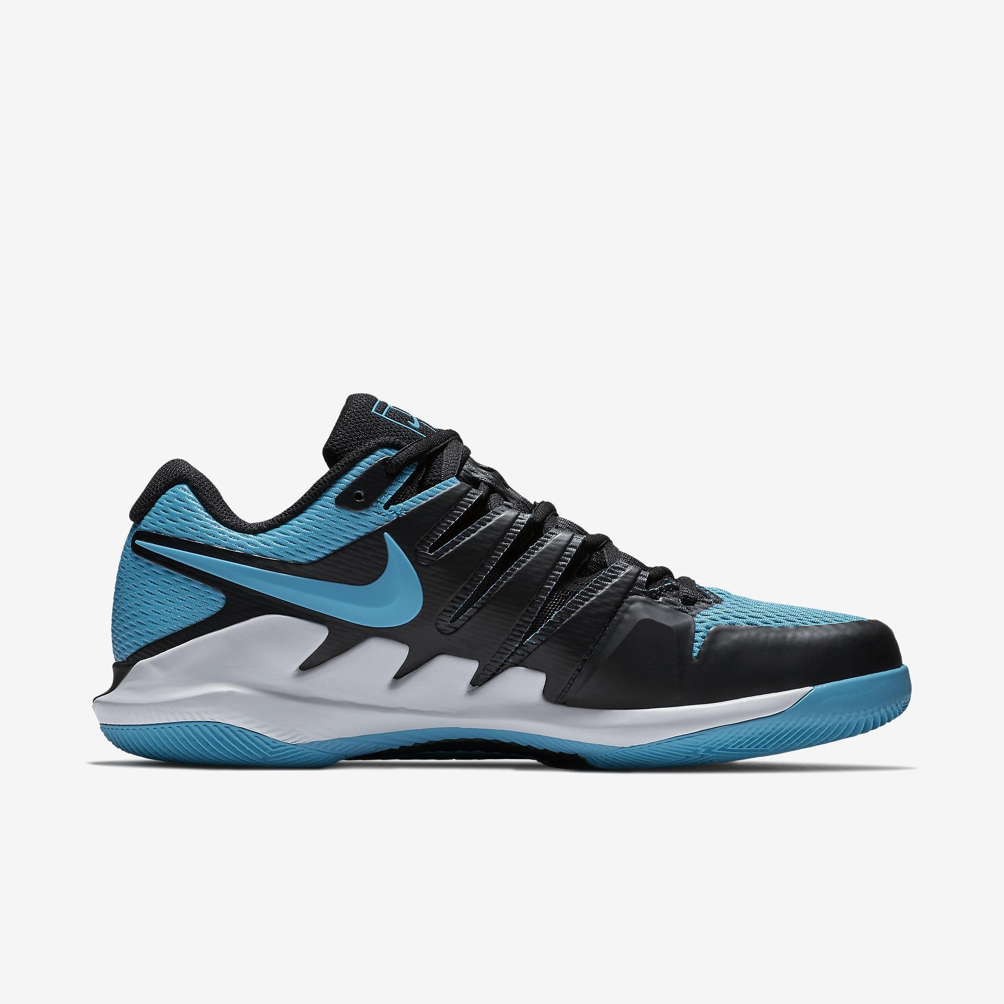 Nike Mens Air Zoom Vapor X Tennis Shoes - Black/Gamma Blue - Tennisnuts.com
