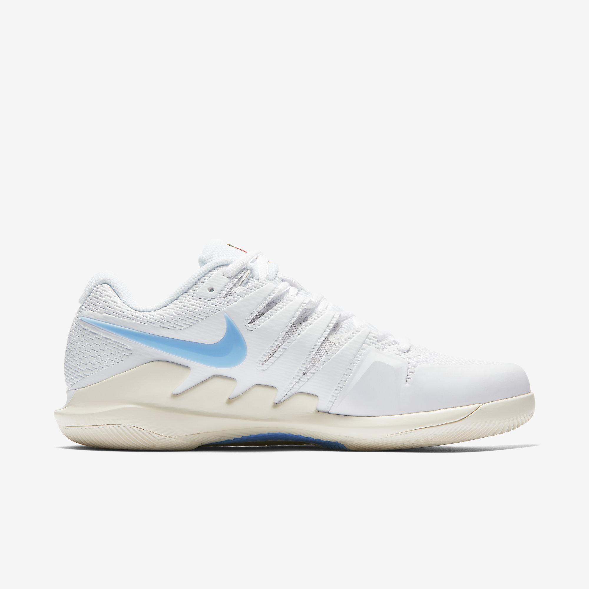 Nike Mens Air Zoom Vapor X Tennis Shoes - White/Blue - Tennisnuts.com