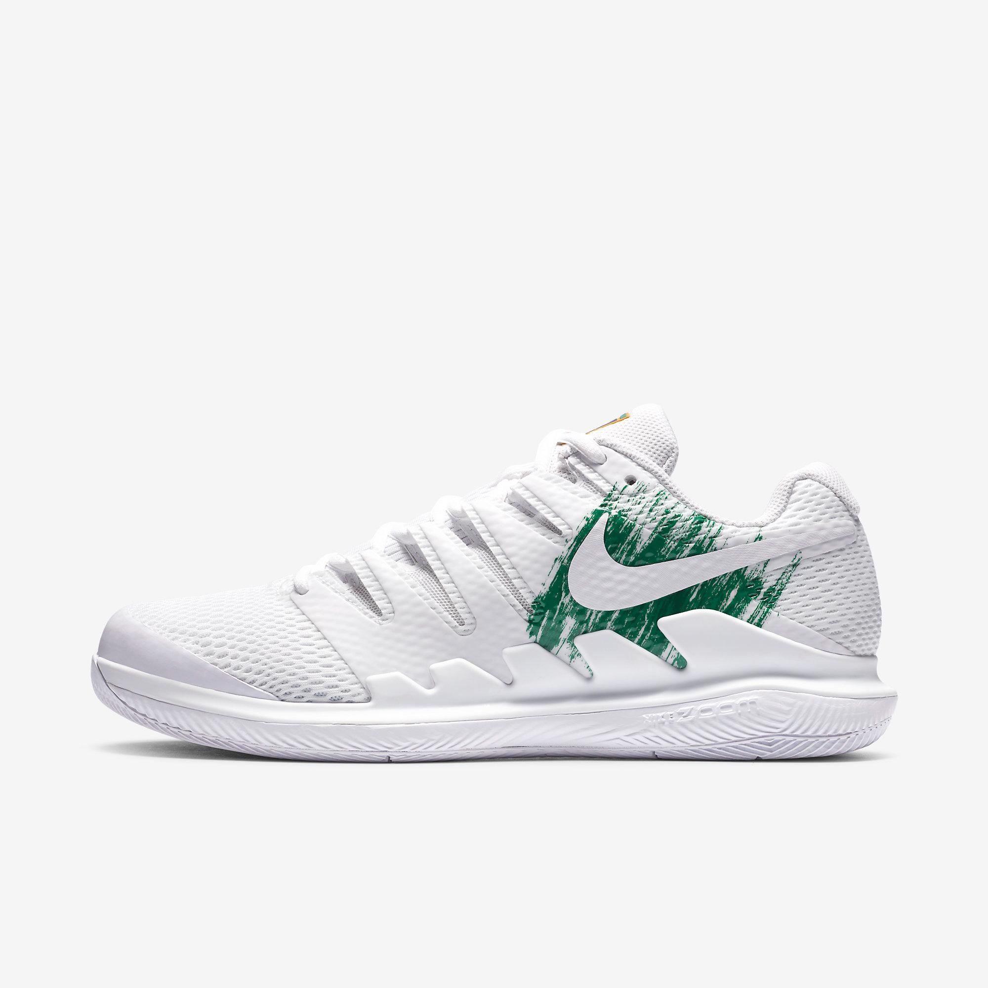 Nike Mens Air Zoom Vapor X Tennis Shoes - White/Clover - Tennisnuts.com