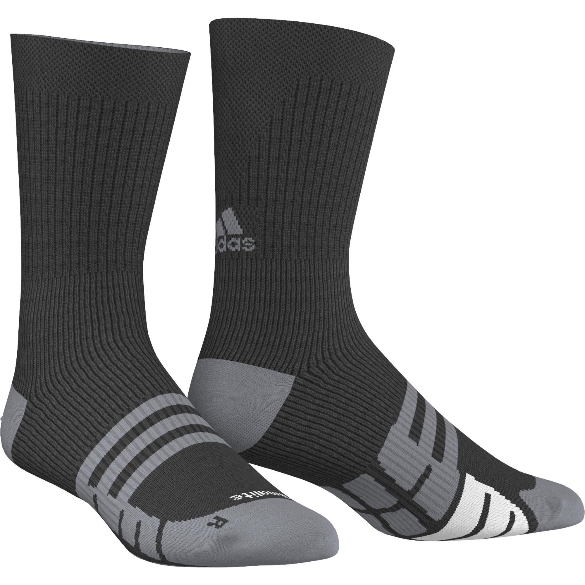 Adidas ID FC Tennis Socks - 1 Pair Pack - Black/Grey - Tennisnuts.com