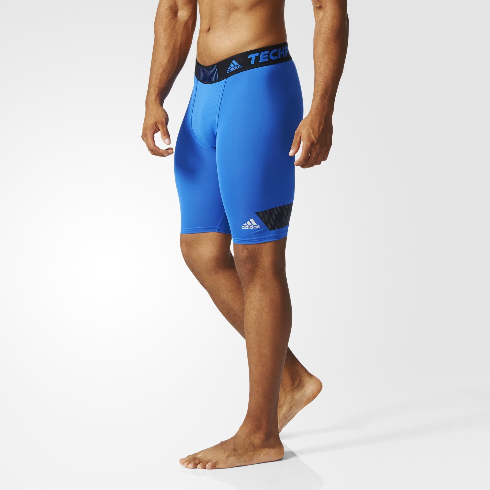 Adidas Mens Techfit Cool 9Inch Short Tights Blue