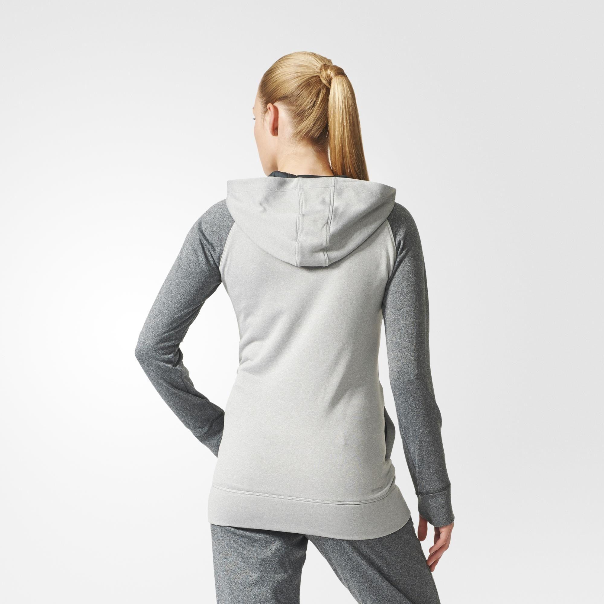 Adidas Womens Ultimate Fleece Hoodie - Grey - mediakits.theygsgroup.com