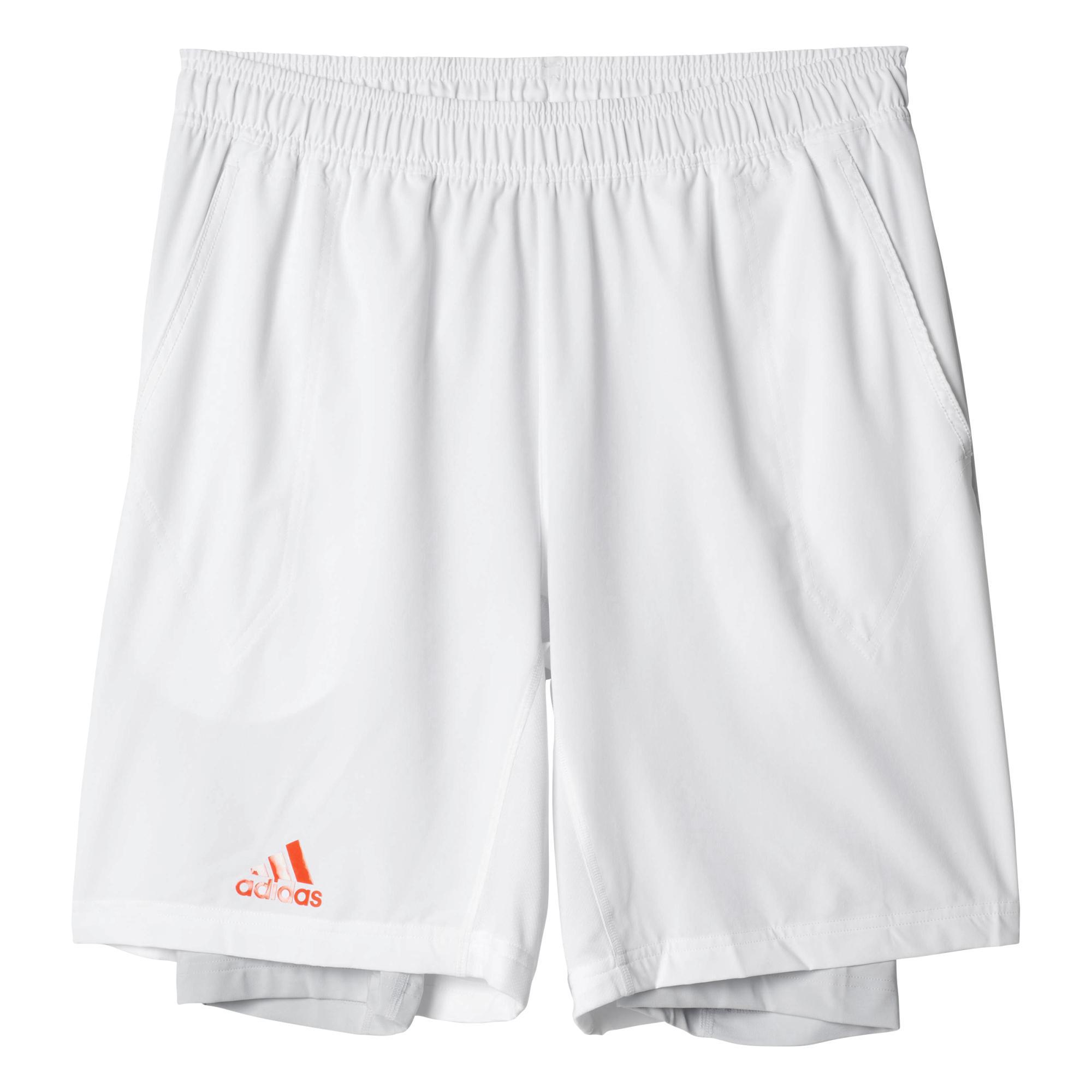 Adidas Mens Adizero 2in1 Bermuda Shorts - White - Tennisnuts.com