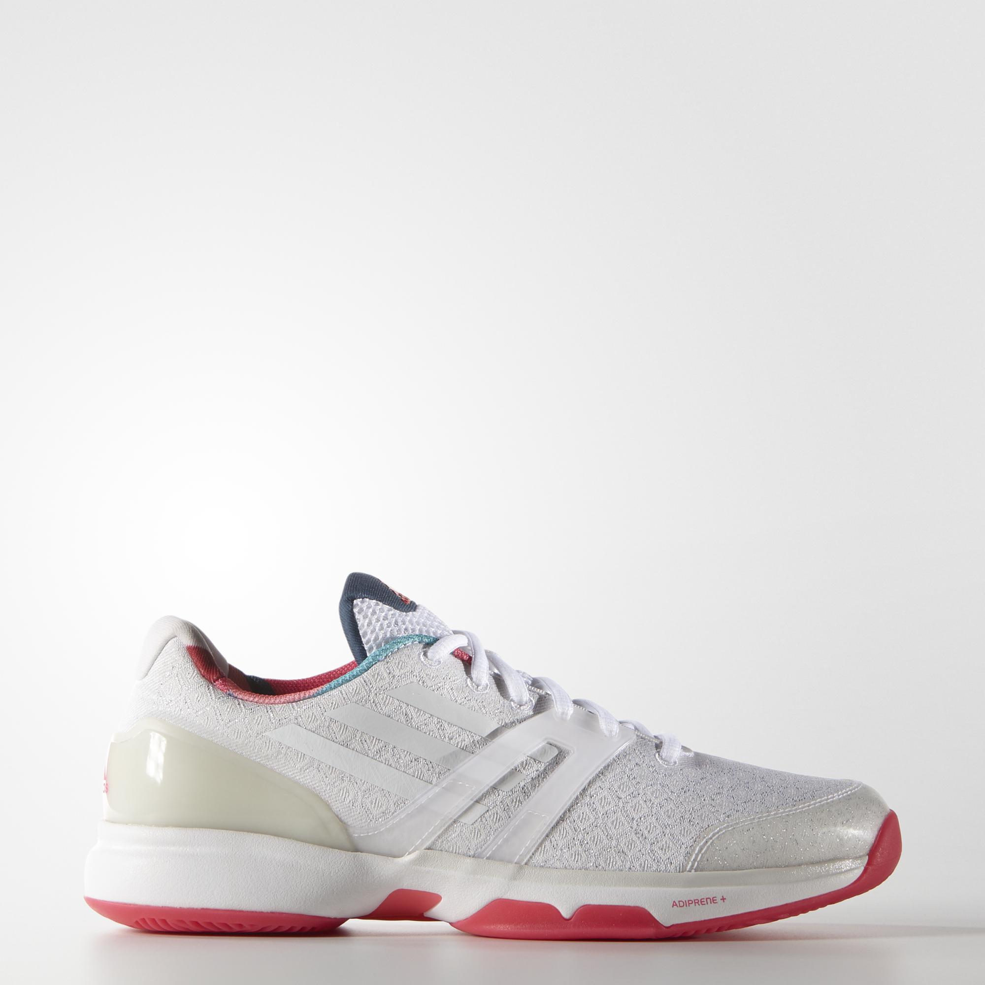 Adidas Womens Adizero Ubersonic Tennis Shoes - White/Red - Tennisnuts.com