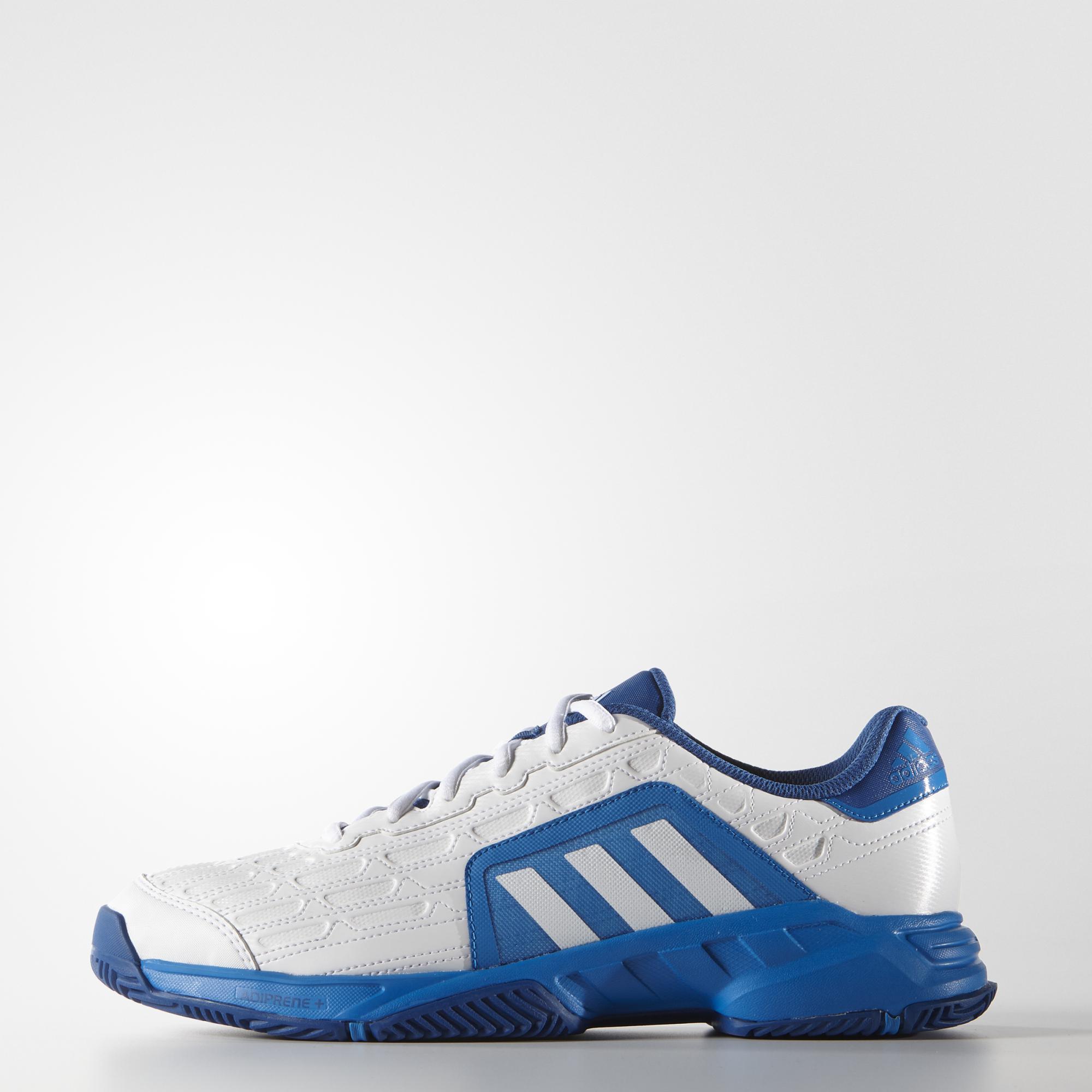 Adidas Mens Barricade Court 2.0 Tennis Shoes - White/Shock Blue ...