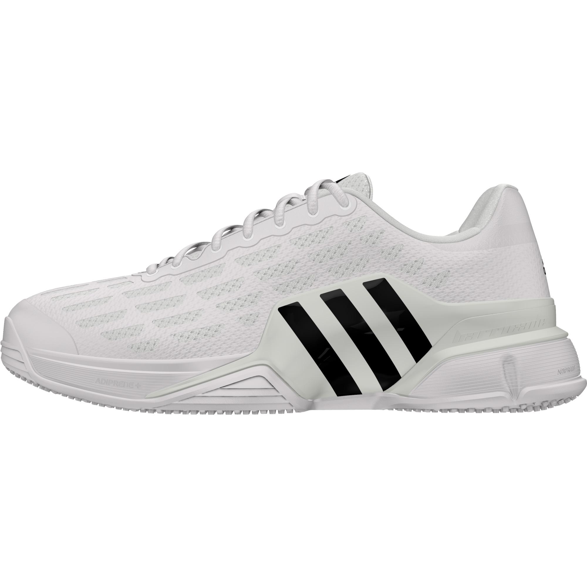 Adidas Mens Barricade Grass Court Tennis Shoes - White - Tennisnuts.com