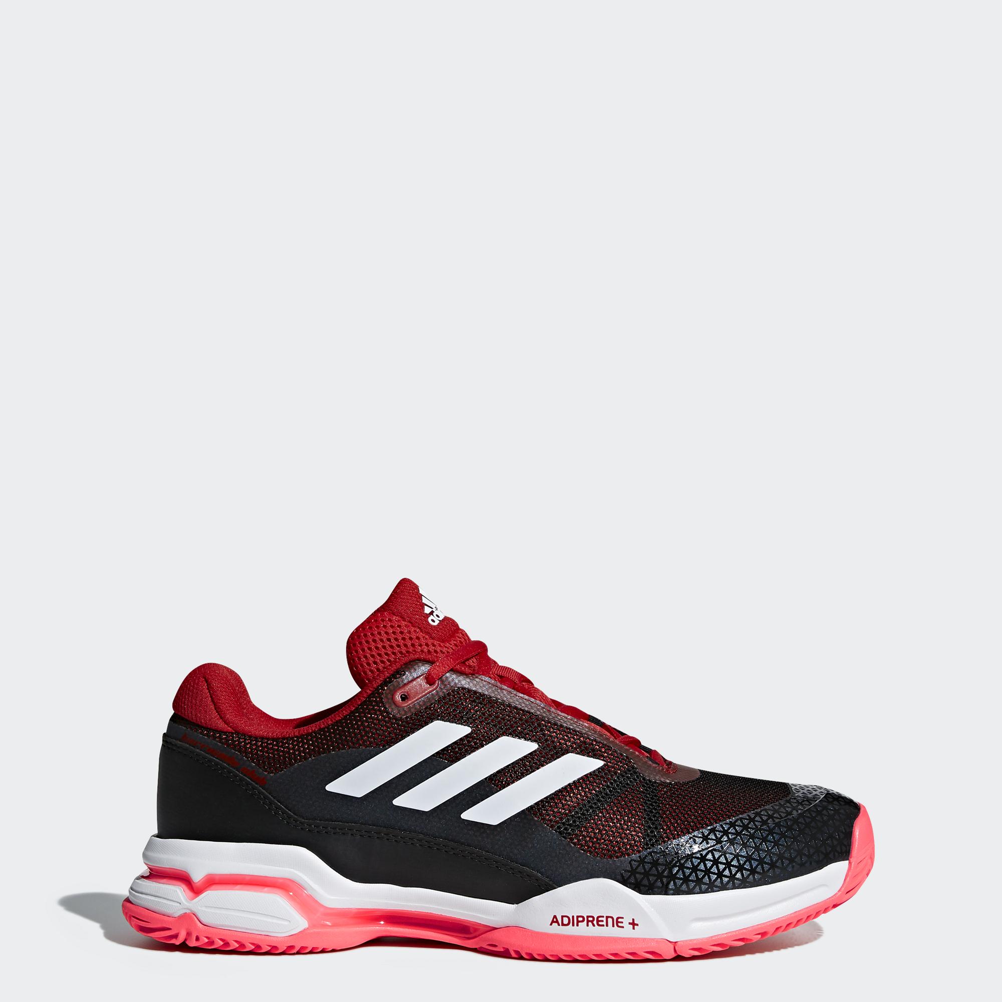 Charlotte Bronte Mariscos Frágil Adidas Mens Barricade Club Tennis Shoes - Red/White/Black - Tennisnuts.com