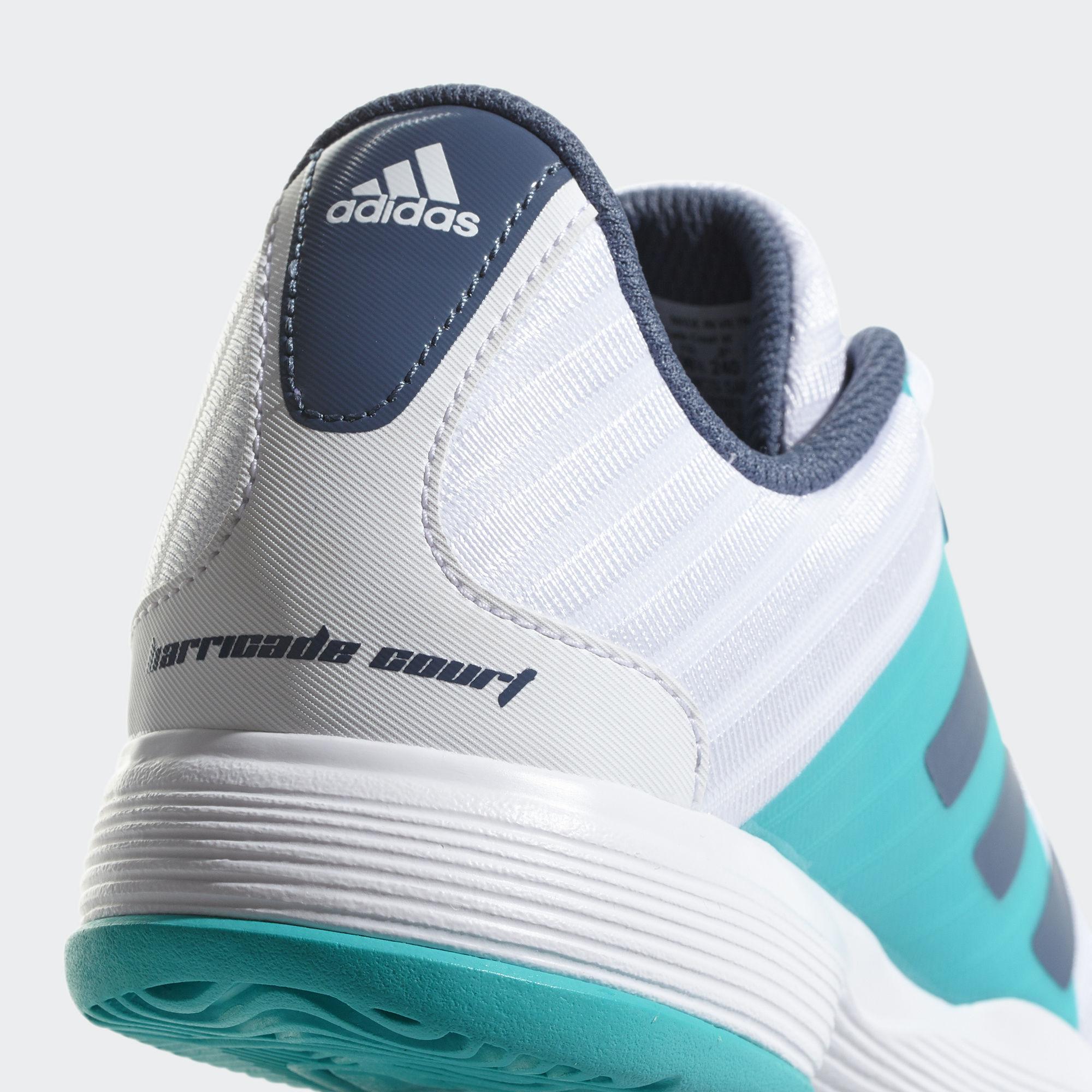 Adidas Womens Barricade Court Tennis Shoes White/Blue