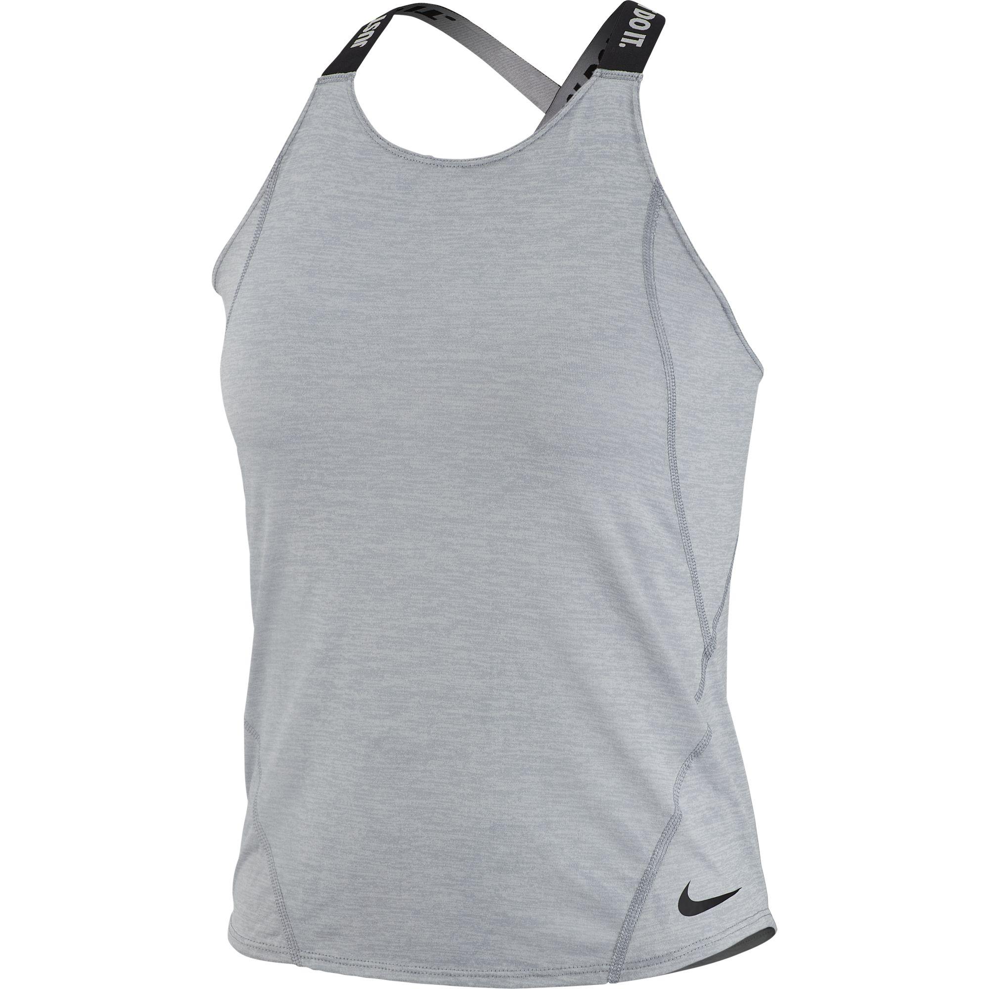 Nike Girls Dri-FIT Training Tank Top - Wolf Grey/Black - Tennisnuts.com