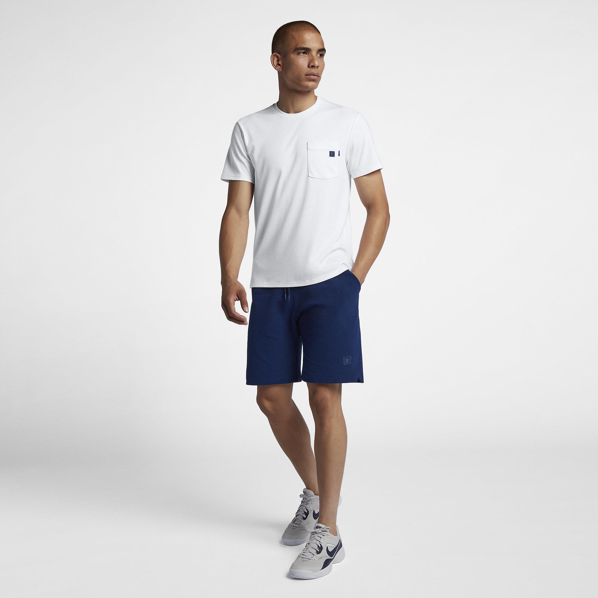 Nike Mens RF Short Sleeve Tennis Top White