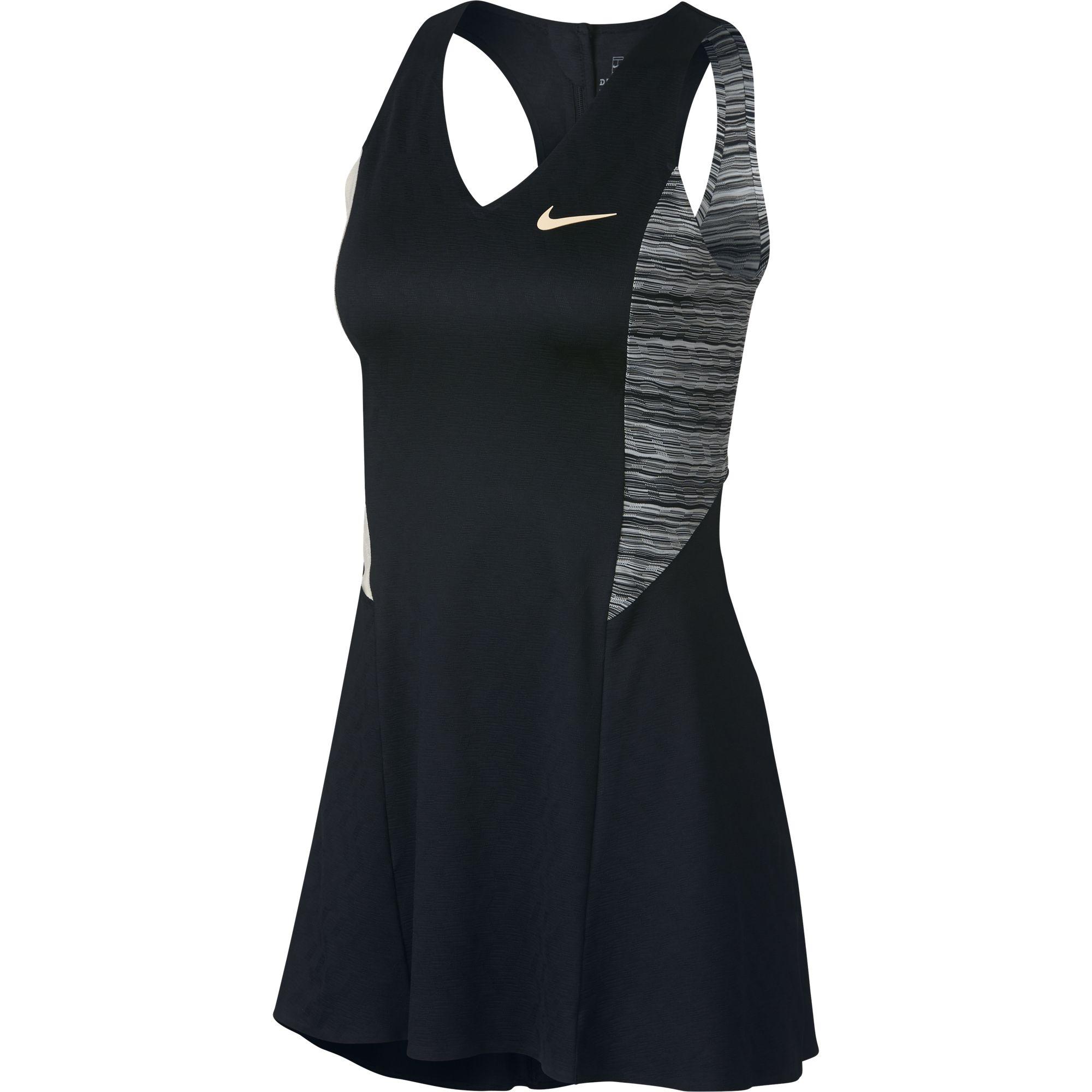 Nike Womens Dri-FIT Maria Tennis Dress - Black/Wolf Grey/Guava Ice ...